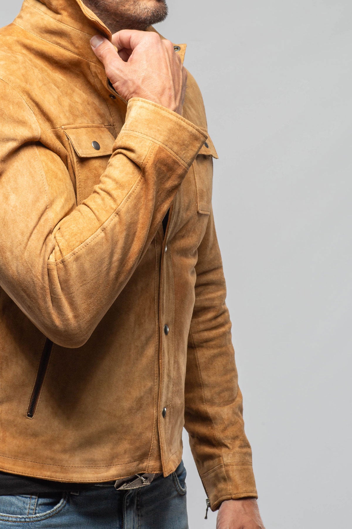 Axel's Florence Collection Leone Suede Snap Shirt Samples - Mens - Outerwear - Cloth