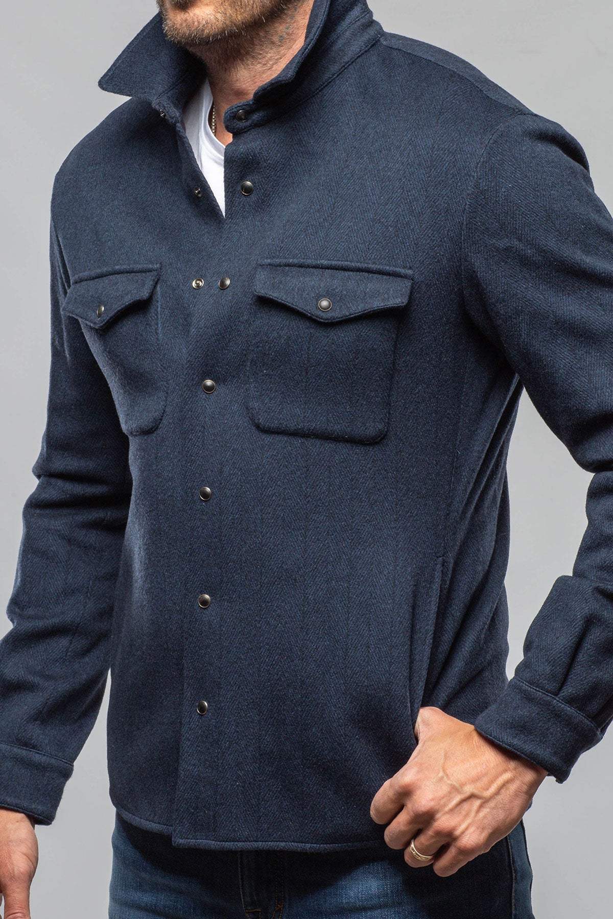 Axel's Florence Collection Levi Cashmere Snap Shirt Samples - Mens - Outerwear - Cloth