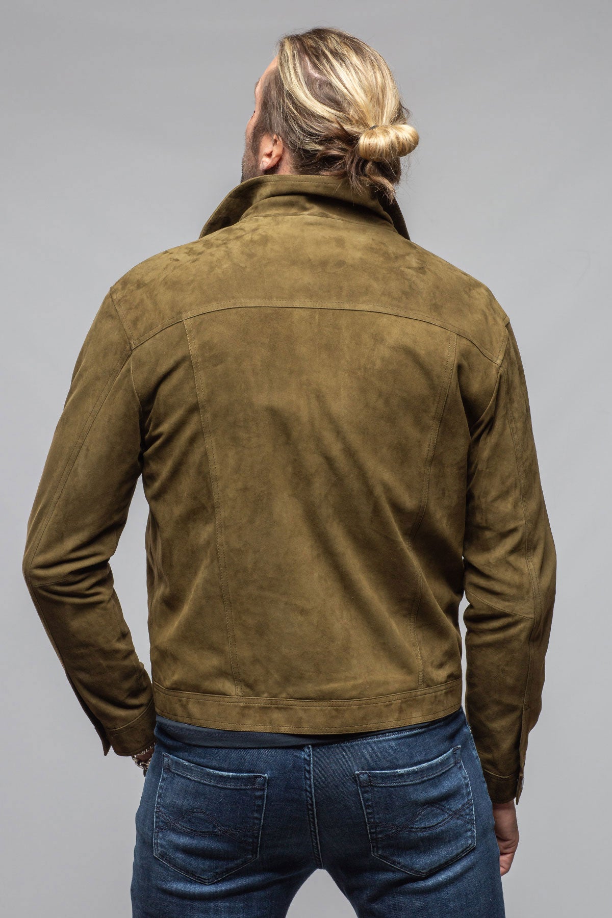 Axel's Florence Collection Lewis Snap Shirt In Verde Samples - Mens - Outerwear - Leather