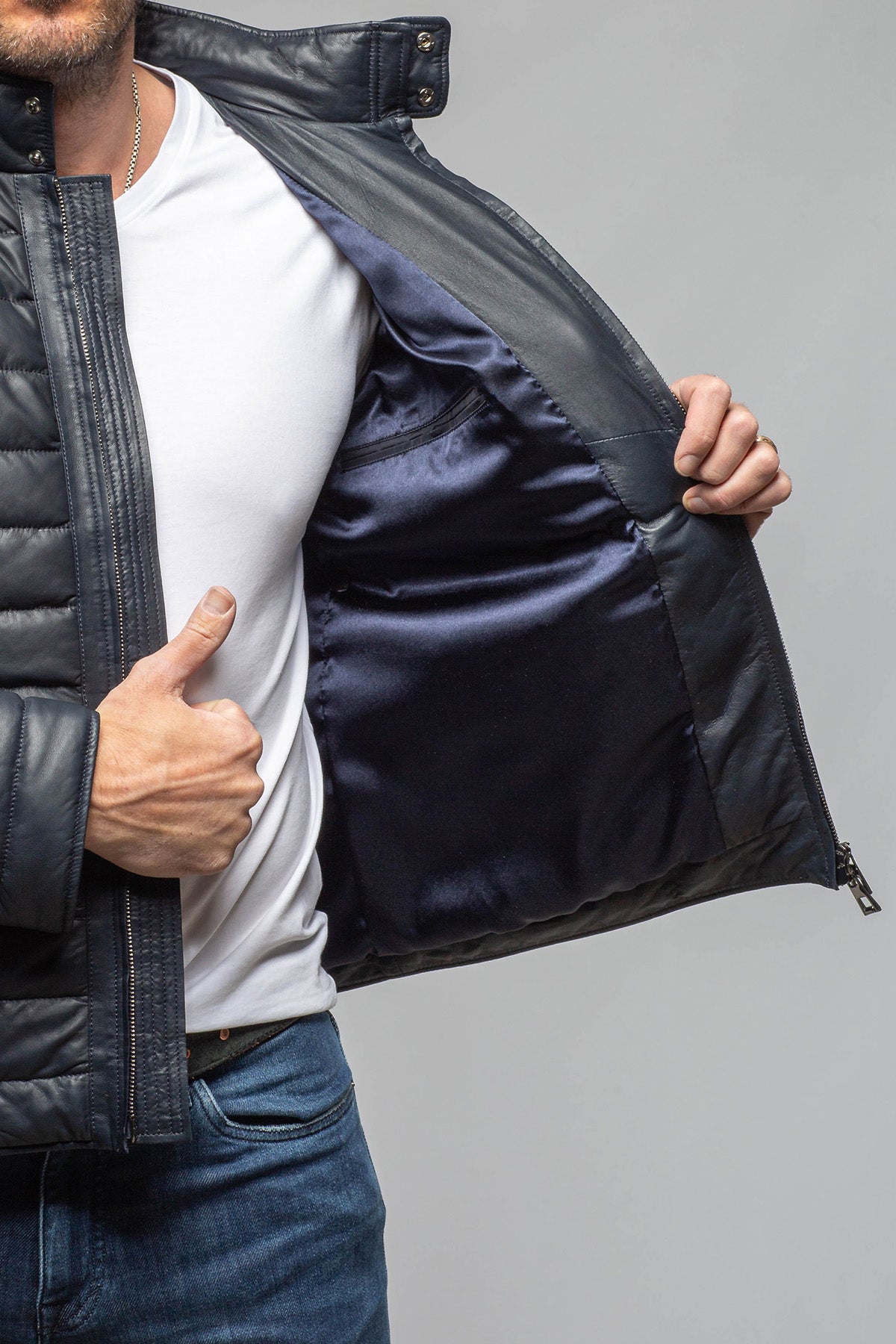 Axel's Florence Collection Limerock Nappa Leather Puffer Jacket Samples - Mens - Outerwear - Leather