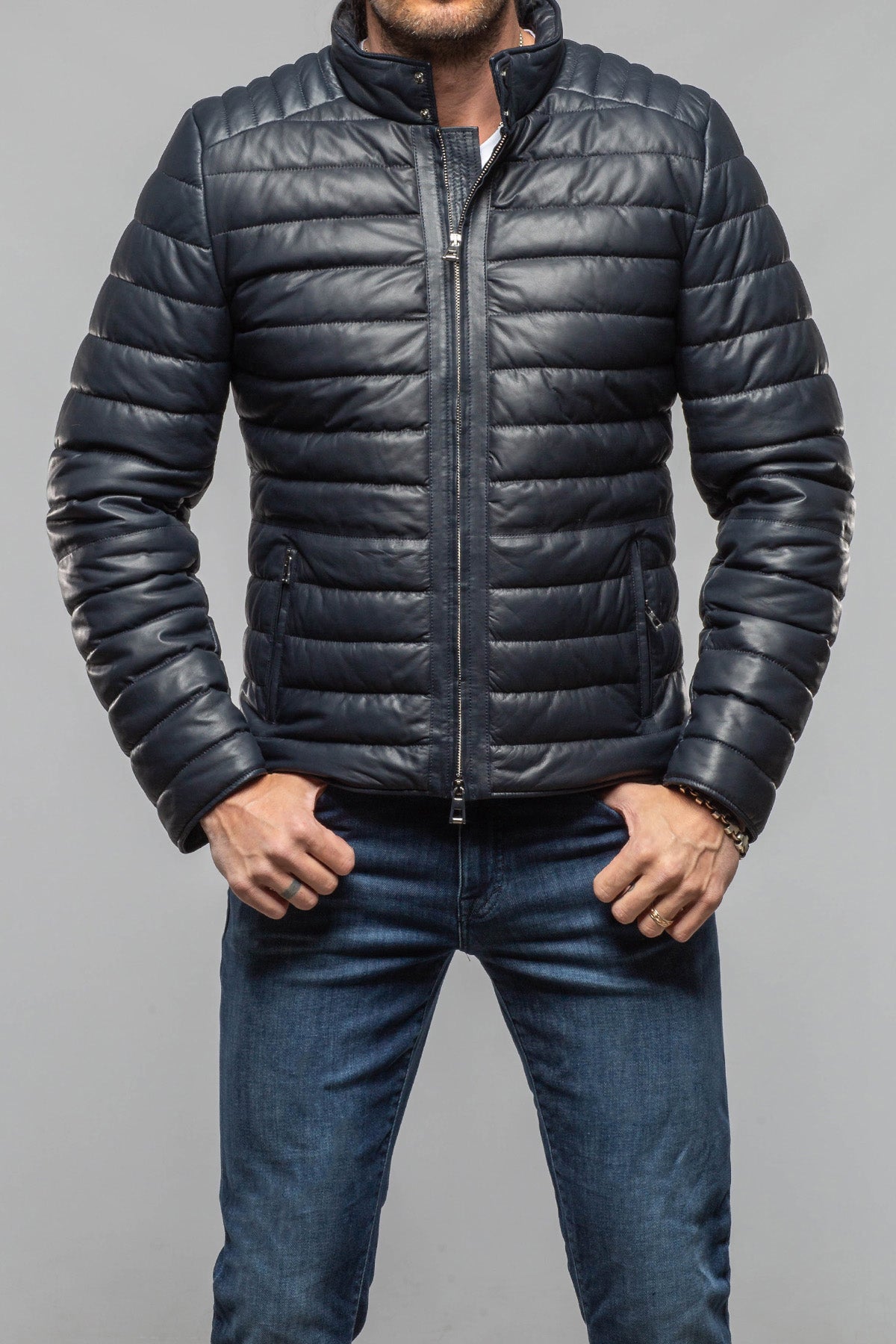 Axel's Florence Collection Limerock Nappa Leather Puffer Jacket Samples - Mens - Outerwear - Leather
