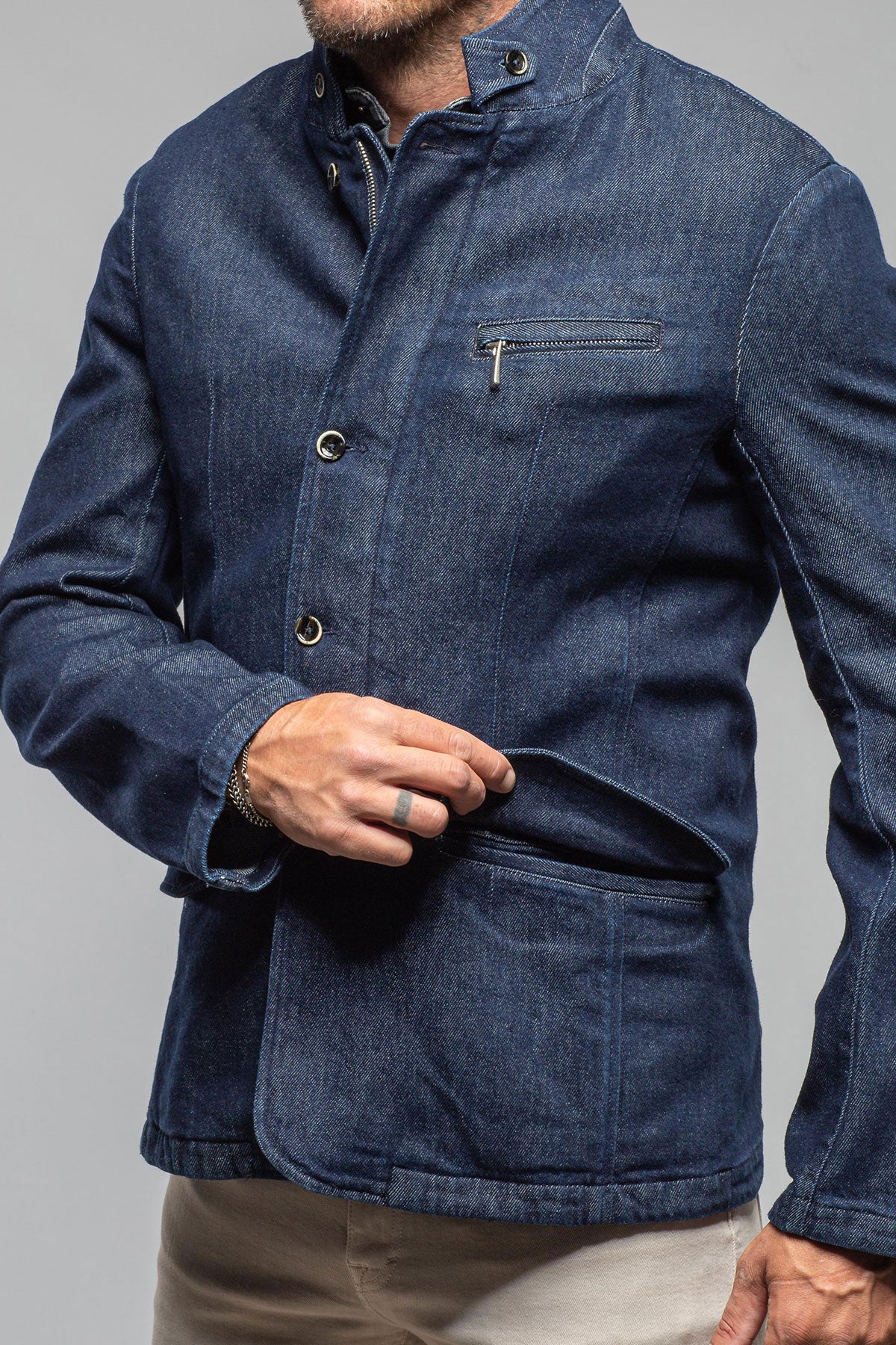 Axel's Florence Collection Lyons Stretch Denim Jacket Samples - Mens - Outerwear - Cloth