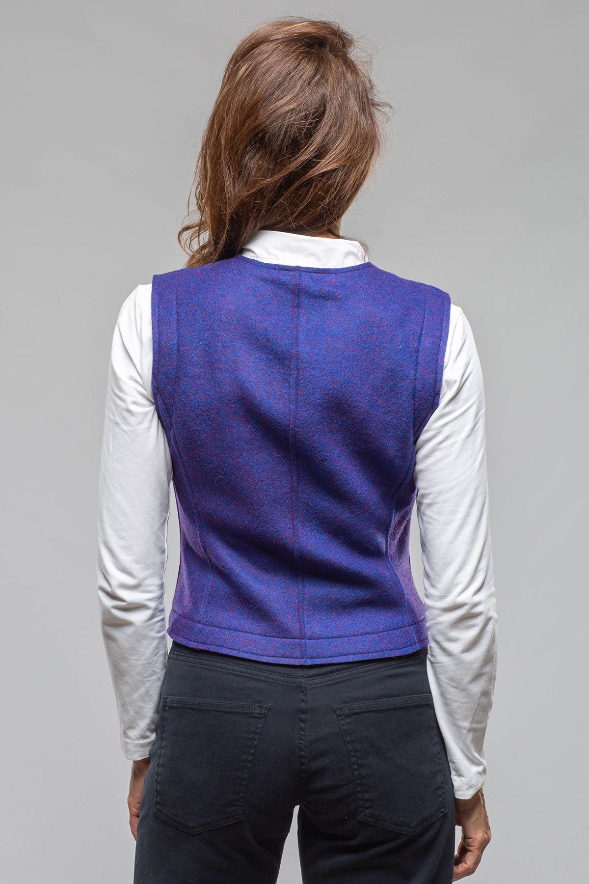 Axel's Florence Collection Nelly Double Face Wool Vest In Blue Ladies - Tailored - Vests