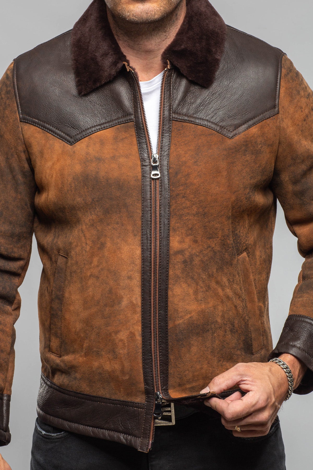 Axel's Florence Collection Pique Shearling Jacket Samples - Mens - Outerwear - Shearling
