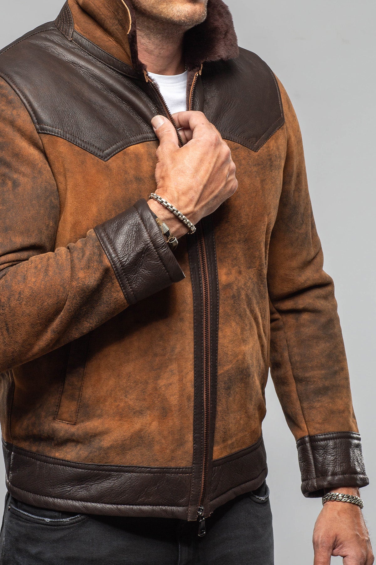 Axel's Florence Collection Pique Shearling Jacket Samples - Mens - Outerwear - Shearling
