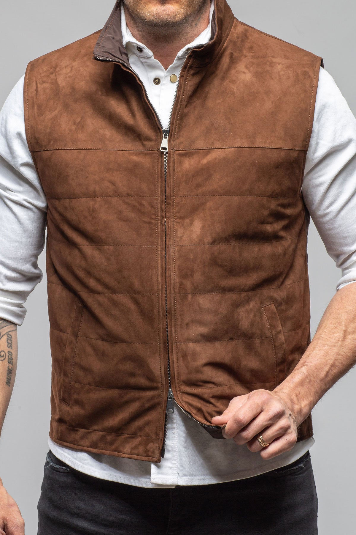 Axel's Florence Collection Riley Vest In Chocolate Samples - Mens - Outerwear - Leather