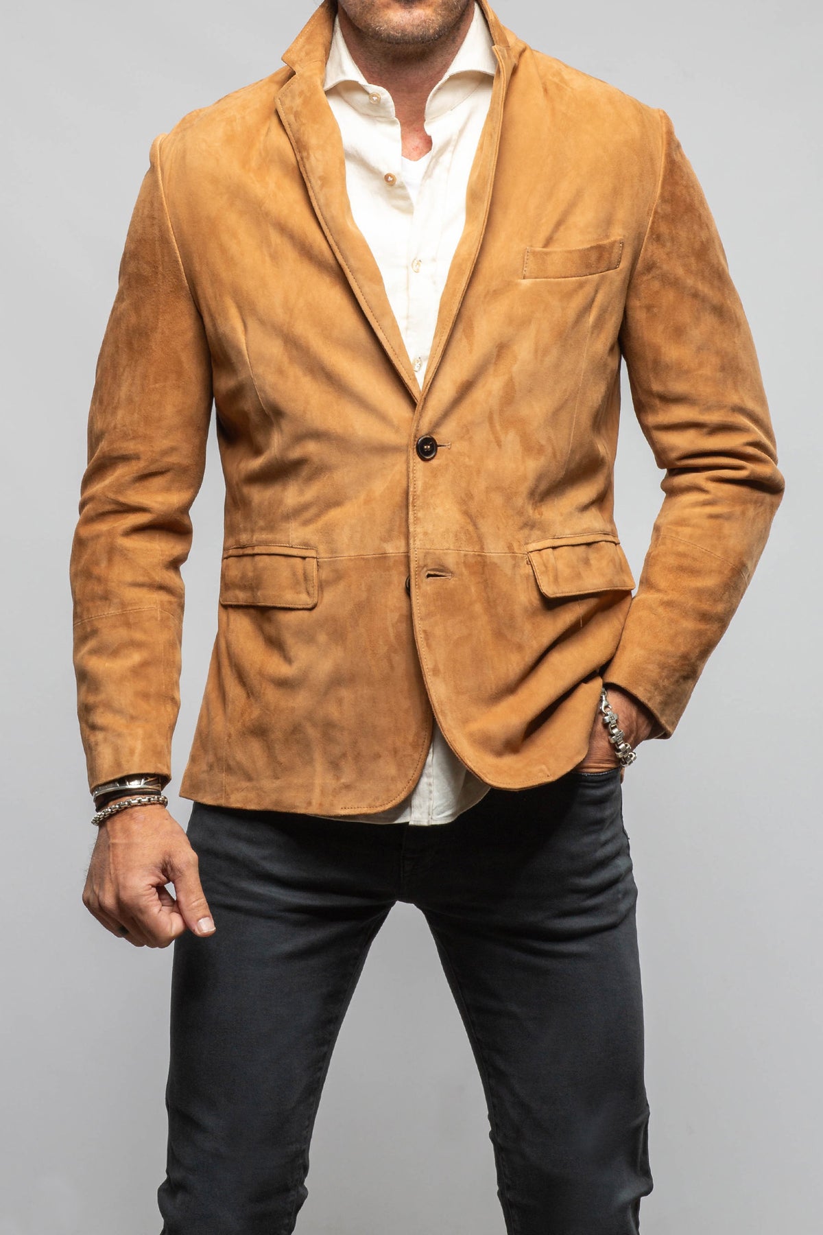 Axel's Florence Collection Roberto Suede Blazer Samples - Mens - Outerwear - Leather