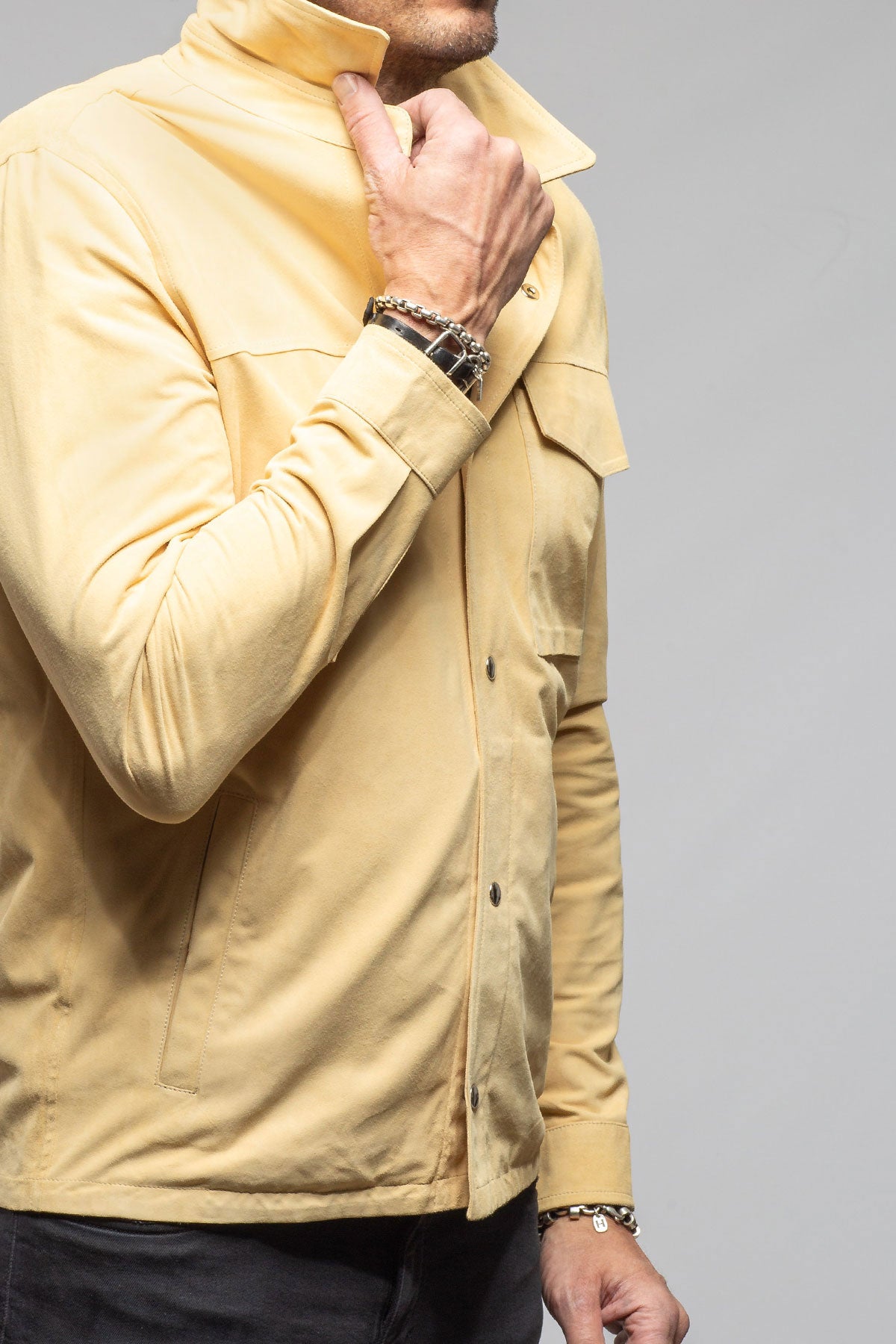 Axel's Florence Collection Rye Suede Shirt Jacket Samples - Mens - Outerwear - Leather