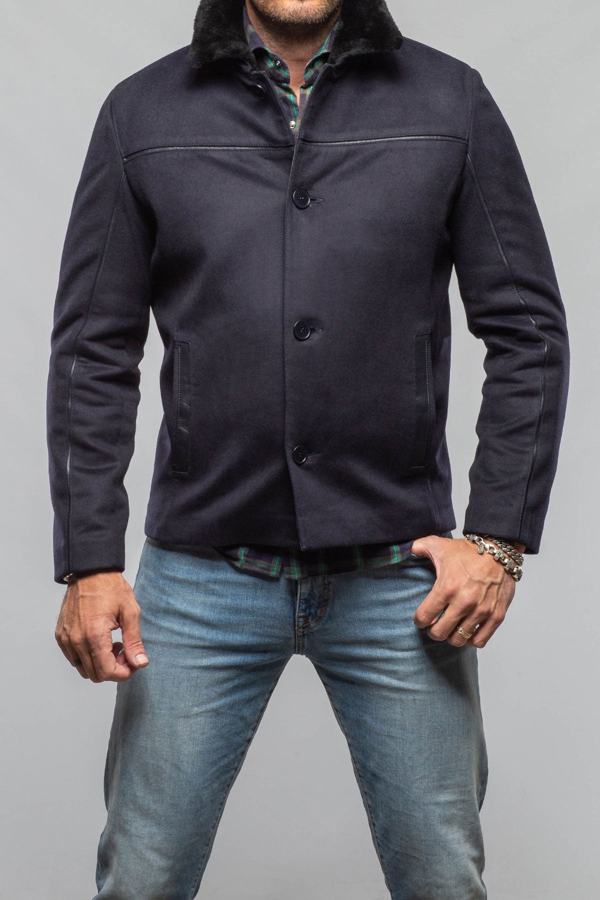 Axel's Florence Collection Schumacher Shearling Coat Samples - Mens - Outerwear - Cloth