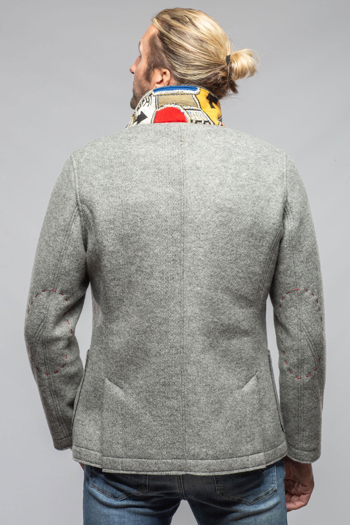 Stratton Knit Jacket In Grey | Samples - Mens - Outerwear - Cloth | Axel's Florence Collection