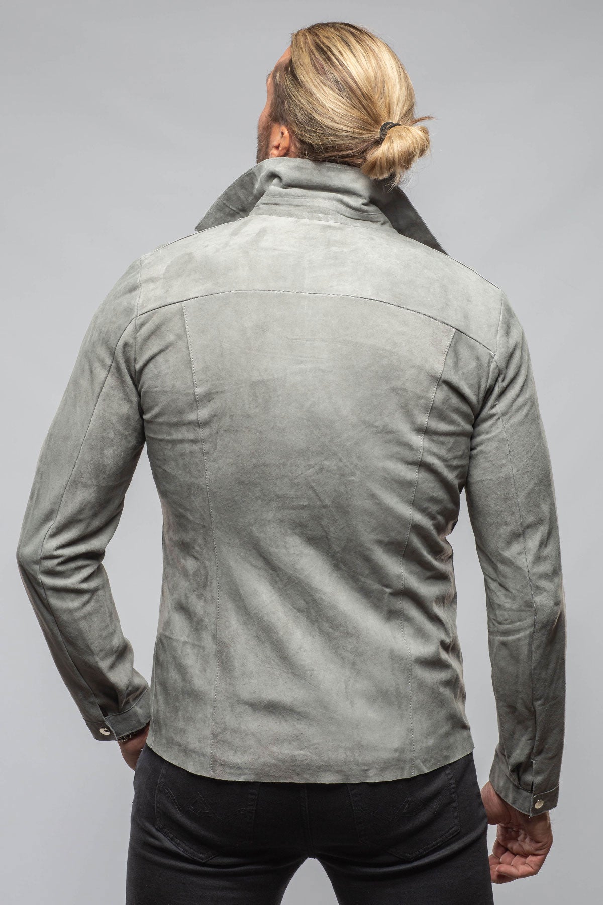 Axel's Florence Collection The Don II Suede Zip Jacket In Grey Mens - Outerwear - Leather