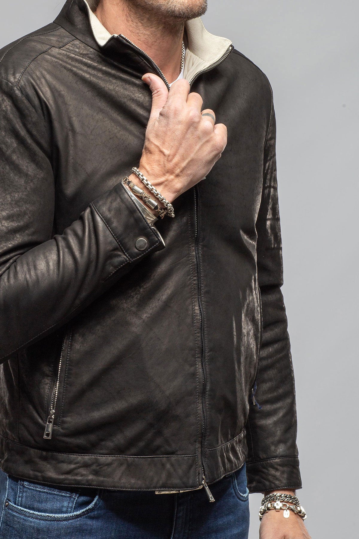 Axel's Florence Collection | The Durango Suede Jacket In Black | Samples - Mens - Outerwear - Leather