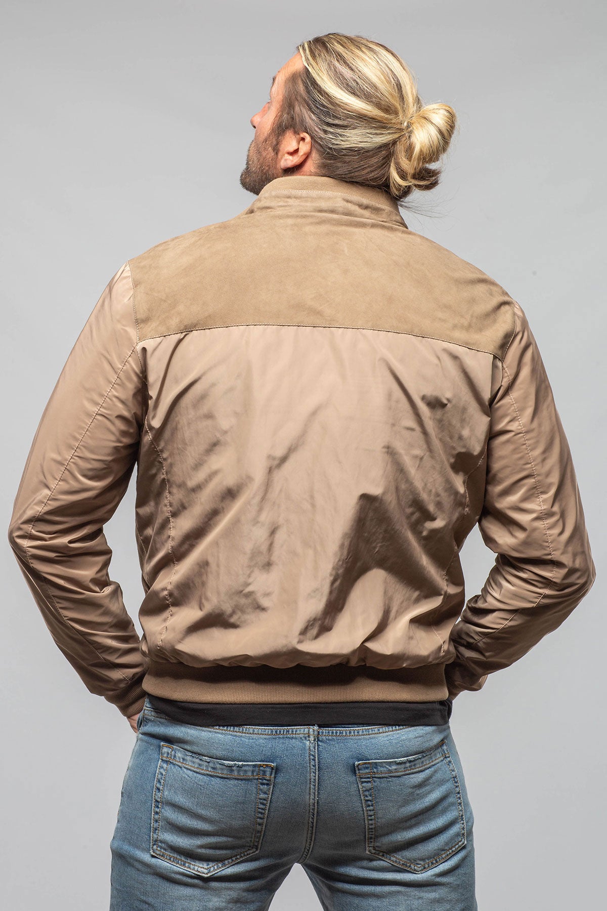 Townsend Hybrid Jacket In Stone | Samples - Mens - Outerwear - Leather | Axel's Florence Collection