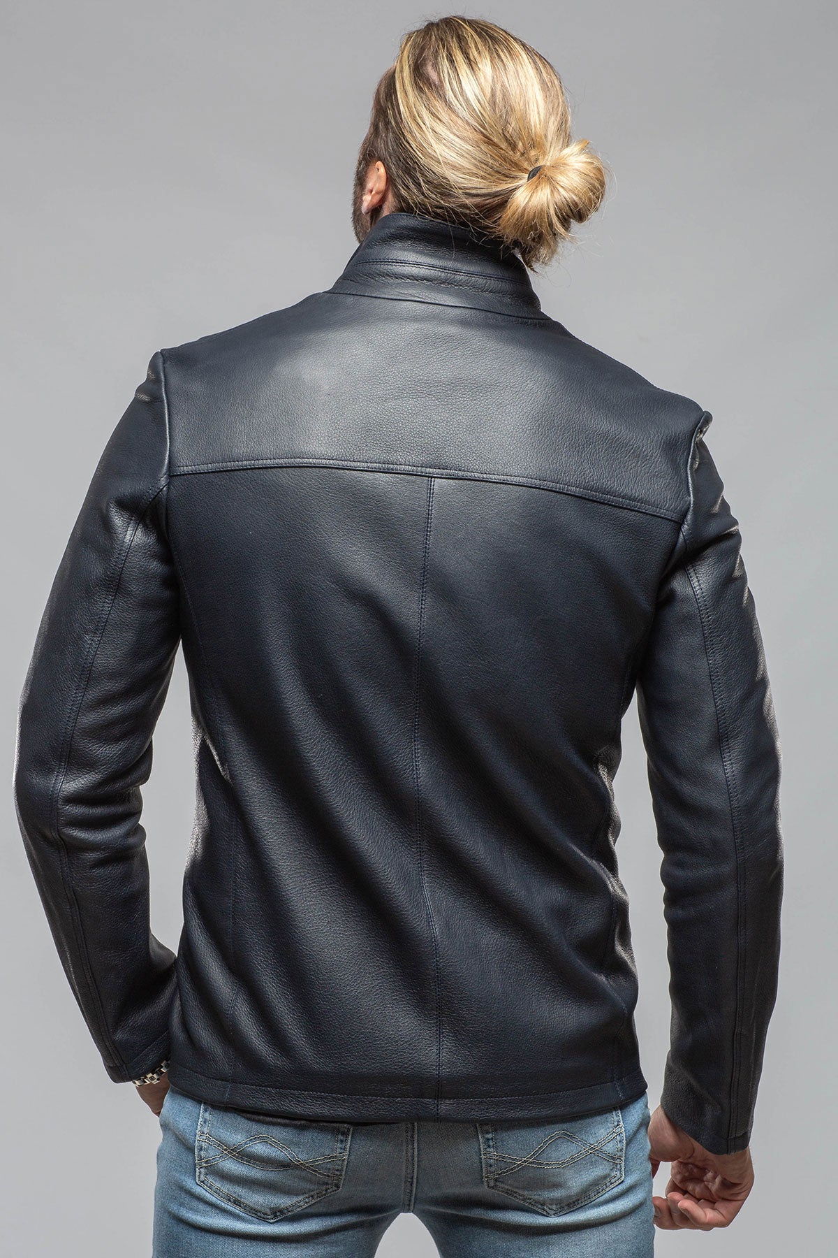Venice Deerskin Jacket In Blue | Mens - Outerwear - Leather | Axel's Florence Collection