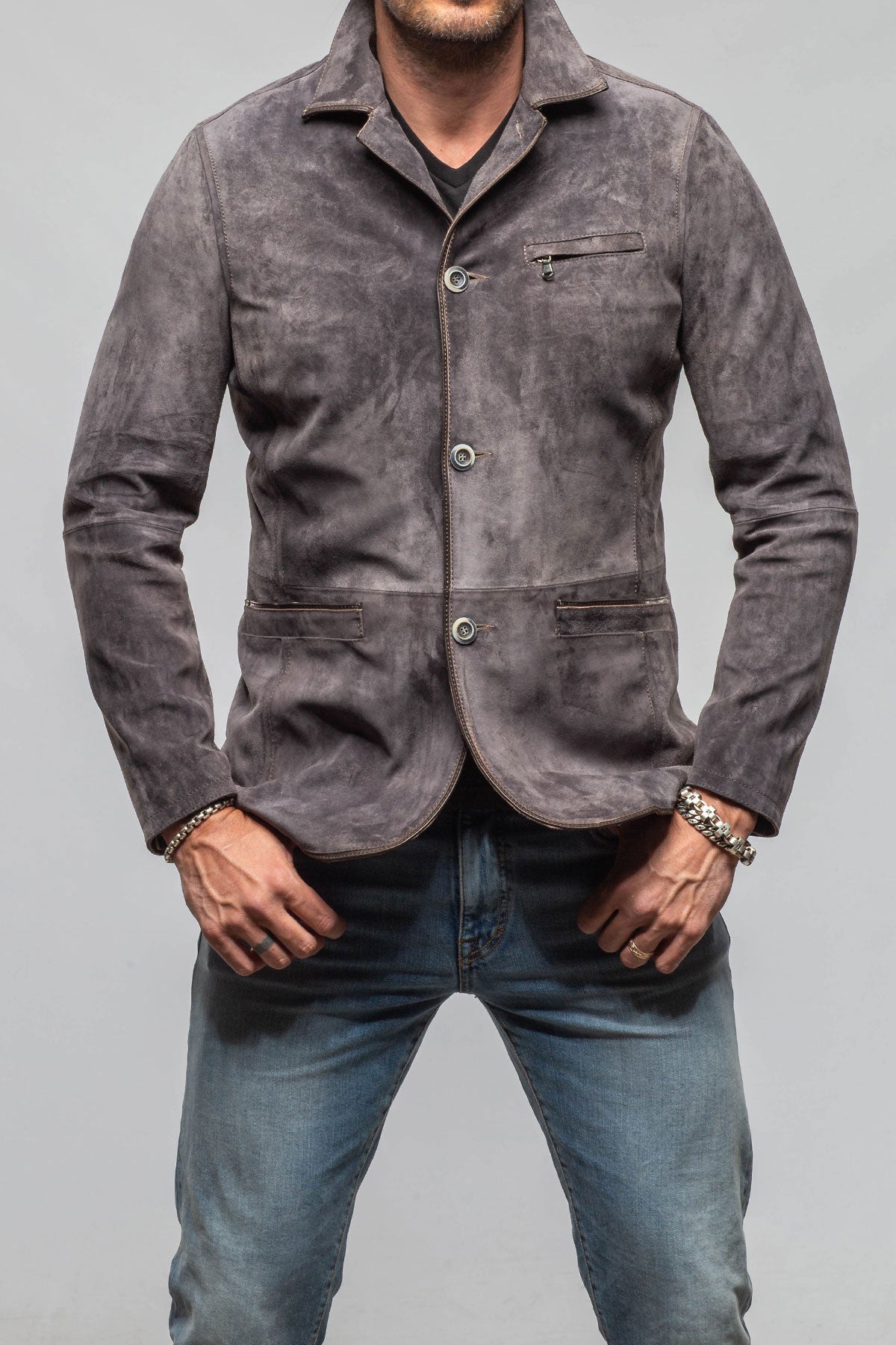 Axel's Florence Collection Wilhelm Suede Blazer Samples - Mens - Outerwear - Leather