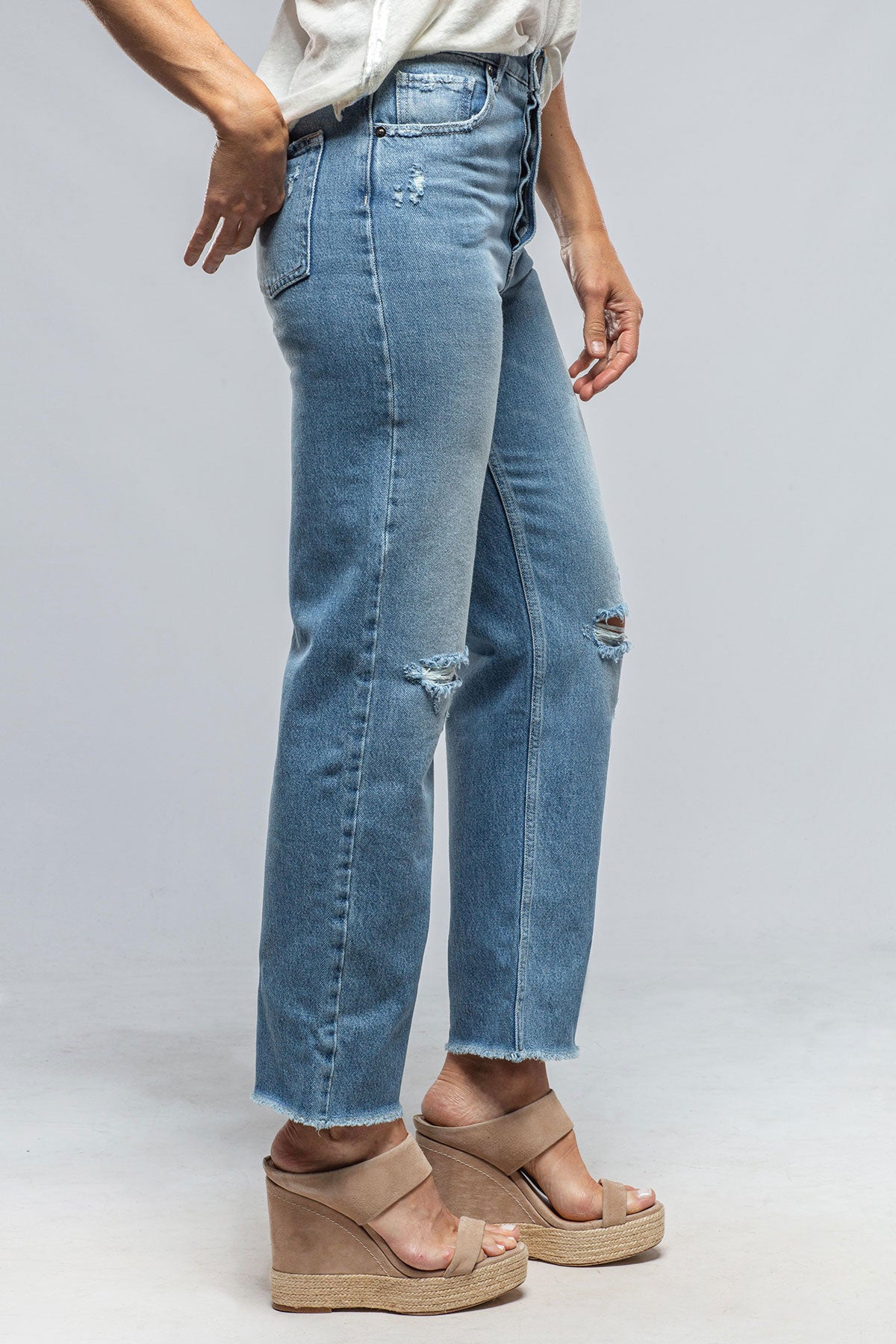 Axel's Premium Denim Alessandra Ripped Denim in Glacier Ladies - Pants - Jeans