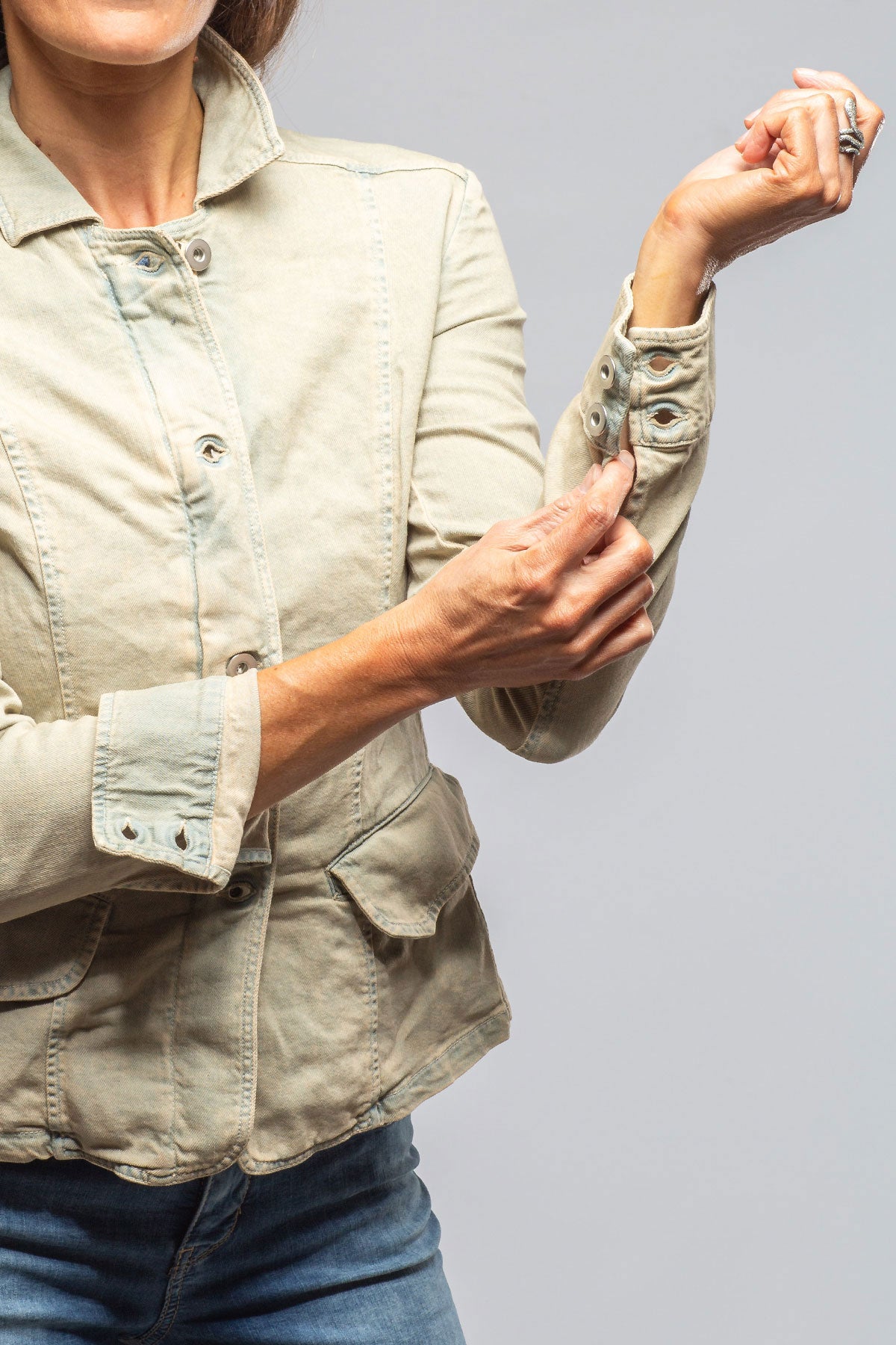Axel's Premium Denim | Evelyn Chambray Blazer In Natural Vintage | Ladies - Outerwear - Lightweight