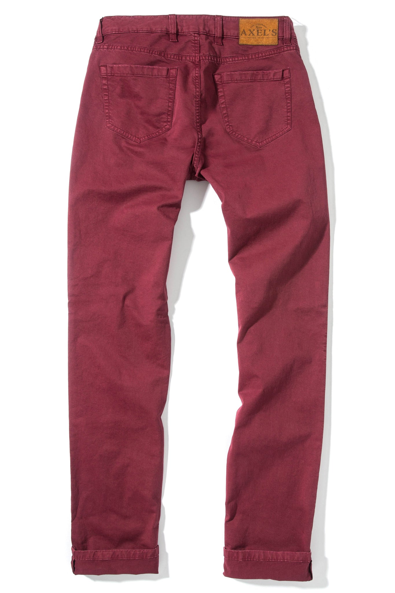 Axel's Premium Denim Flagstaff Stretch Cotton Twill in Bordeaux Mens - Pants - 5 Pocket