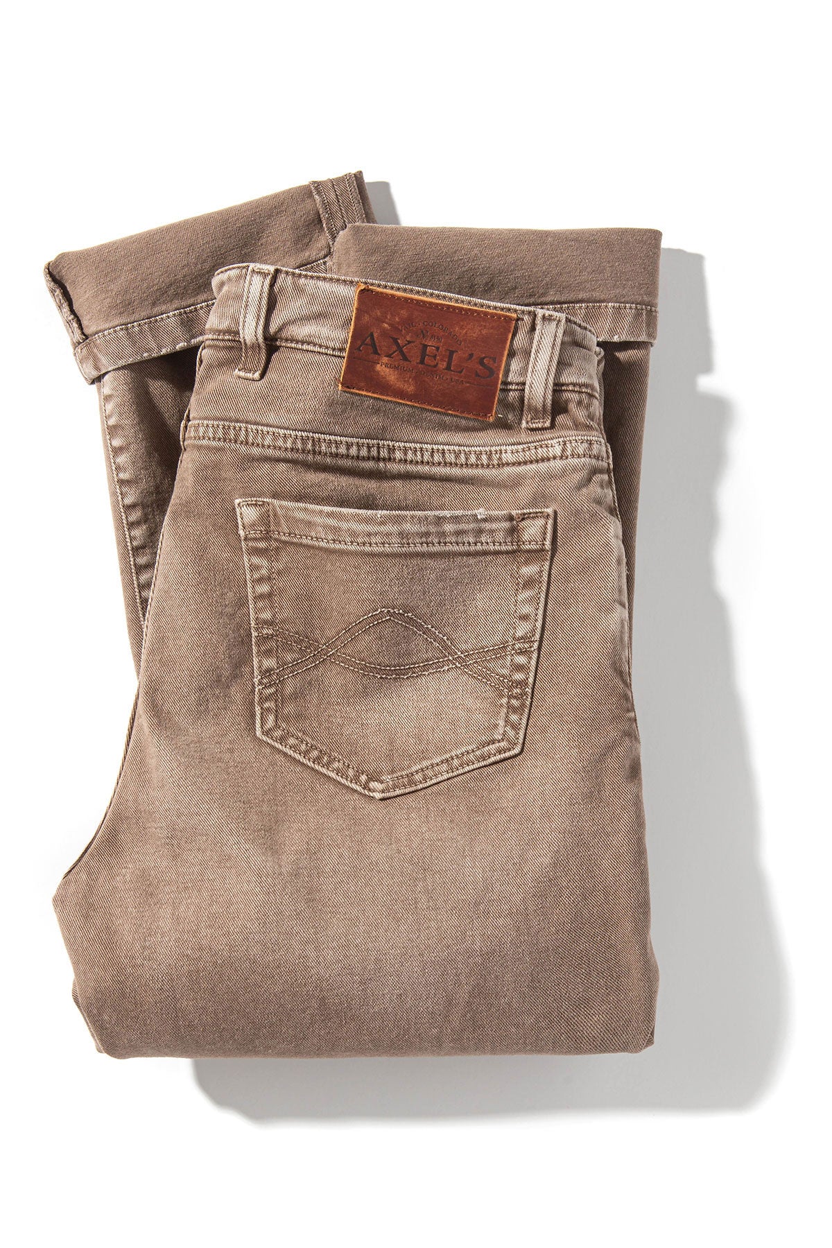 Axel's Premium Denim Silverton Worn-In Slim Straight Denim In Tortora Mens - Pants - 5 Pocket