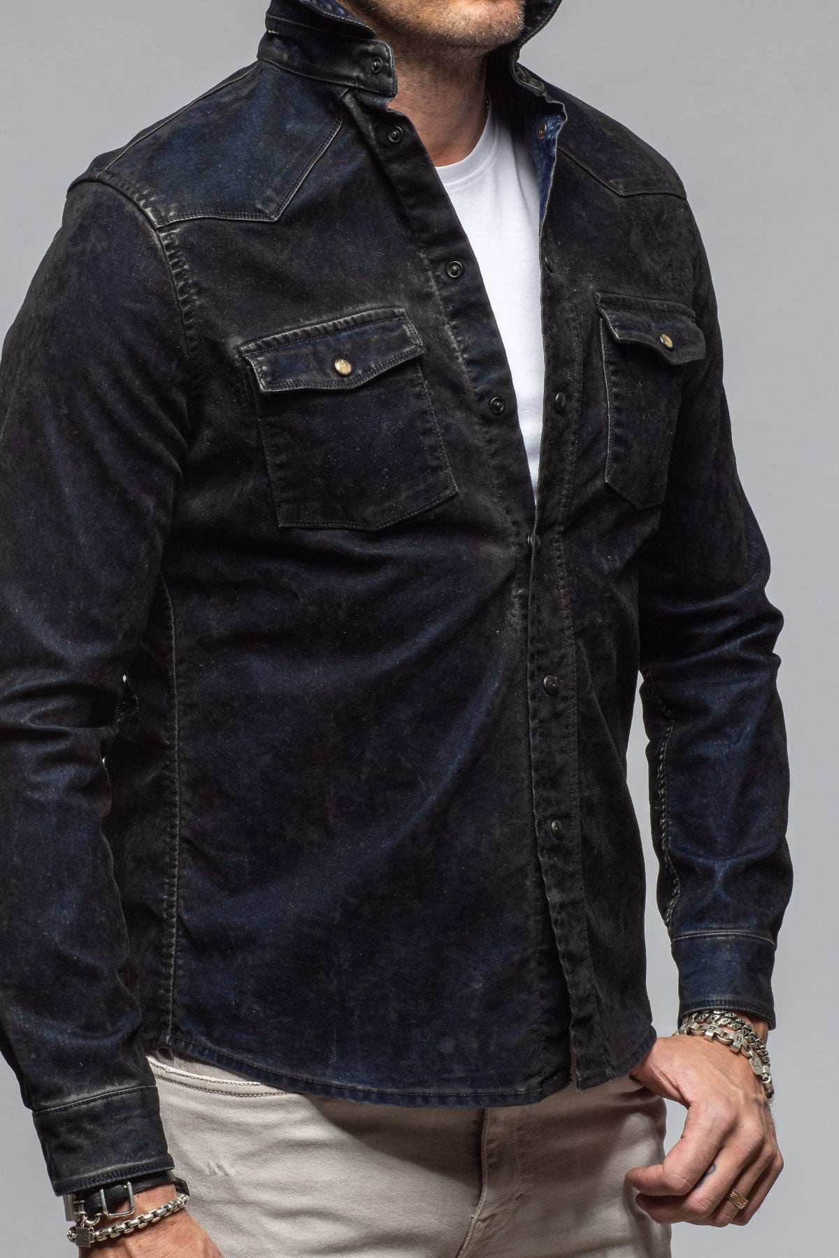 Axel's Premium Denim Smith Western Snap Shirt Mens - Snap Shirts