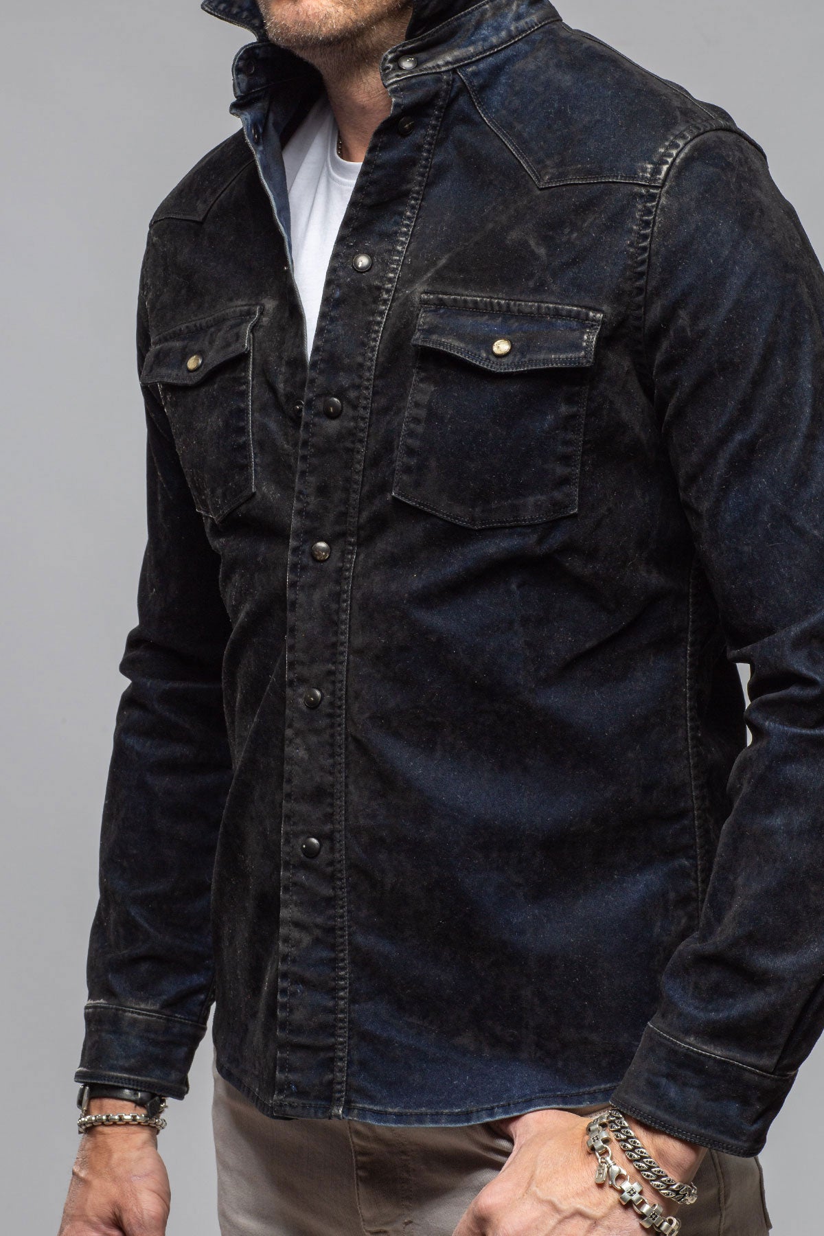 Axel's Premium Denim Smith Western Snap Shirt Mens - Snap Shirts