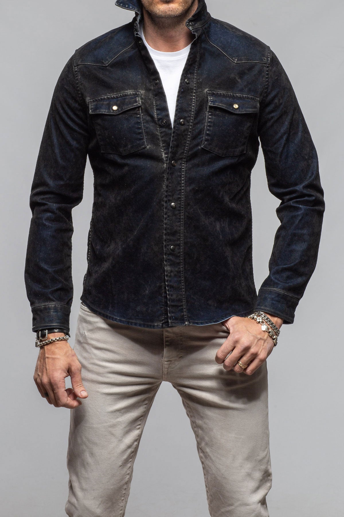 Axel's Premium Denim Smith Western Snap Shirt Mens - Snap Shirts