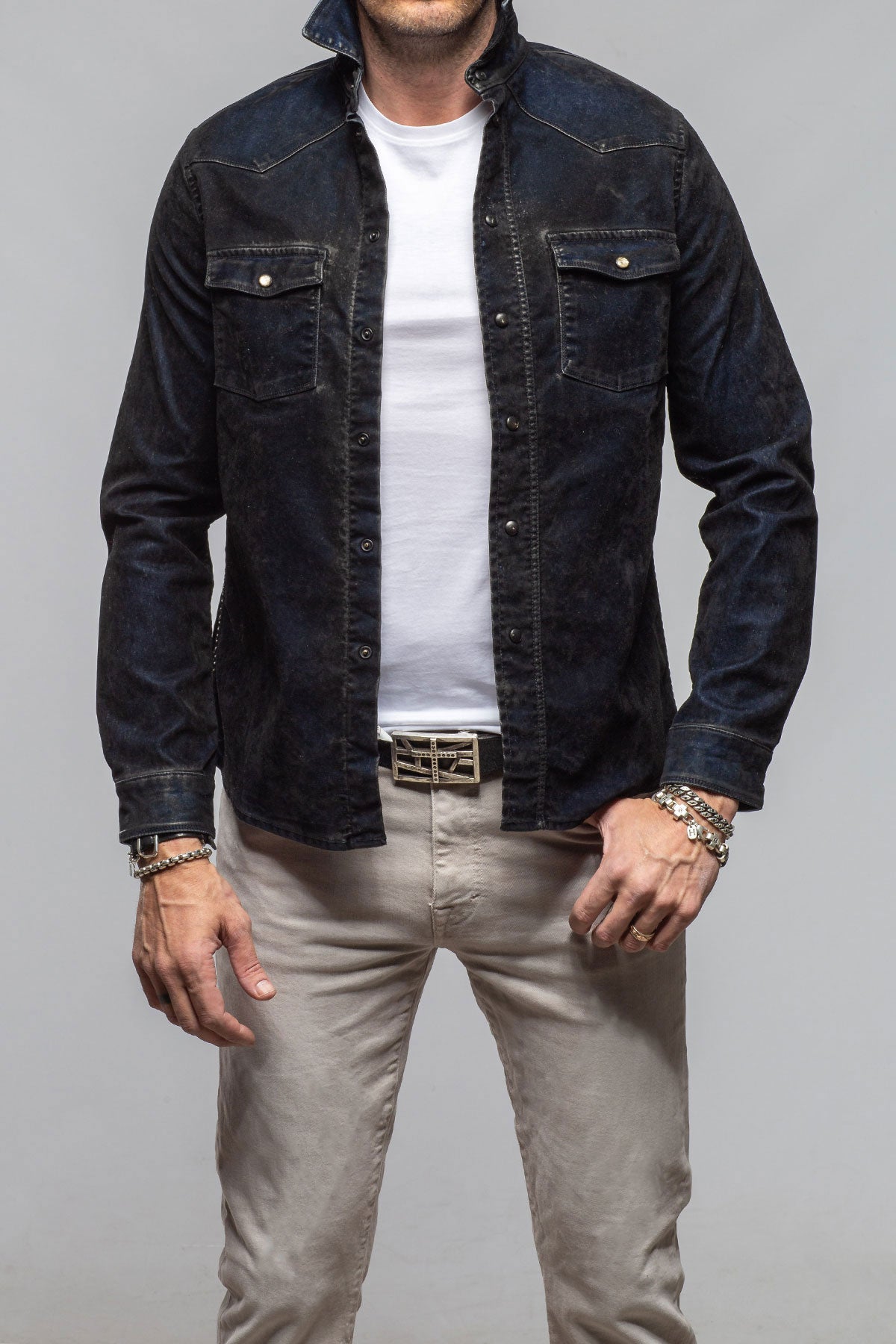 Axel's Premium Denim Smith Western Snap Shirt Mens - Snap Shirts