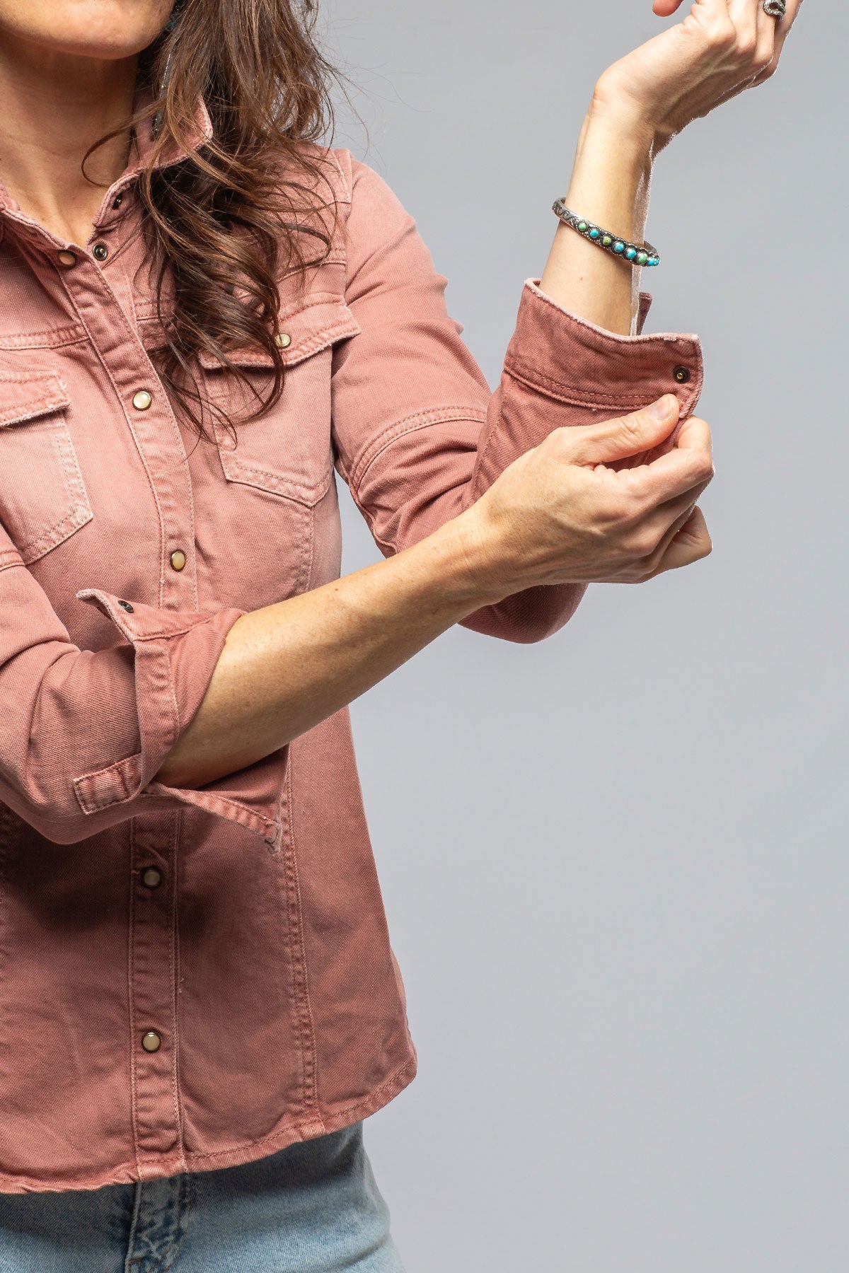 Axel's Premium Denim Sweetwater Denim Shirt In Arrancio Ladies - Snap Shirts