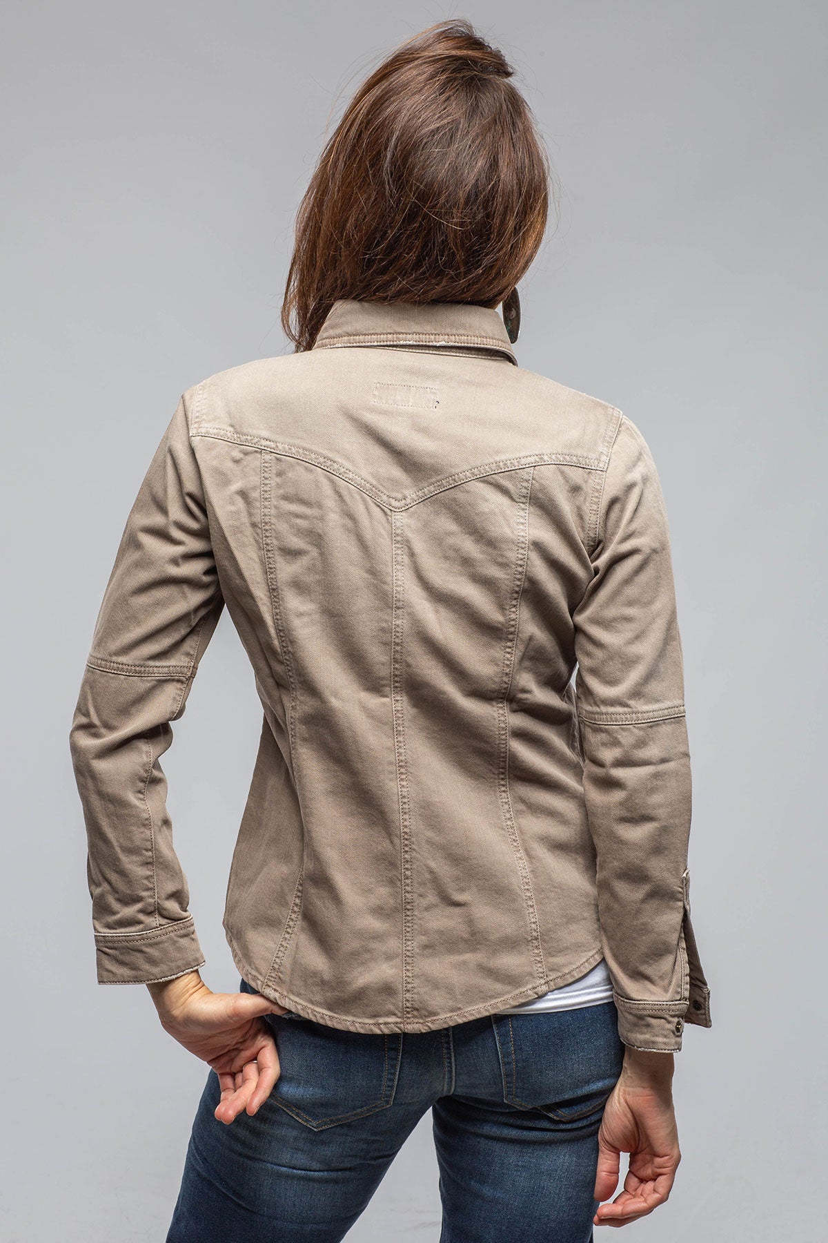 Axel's Premium Denim Sweetwater Denim Shirt In Tortora Ladies - Snap Shirts