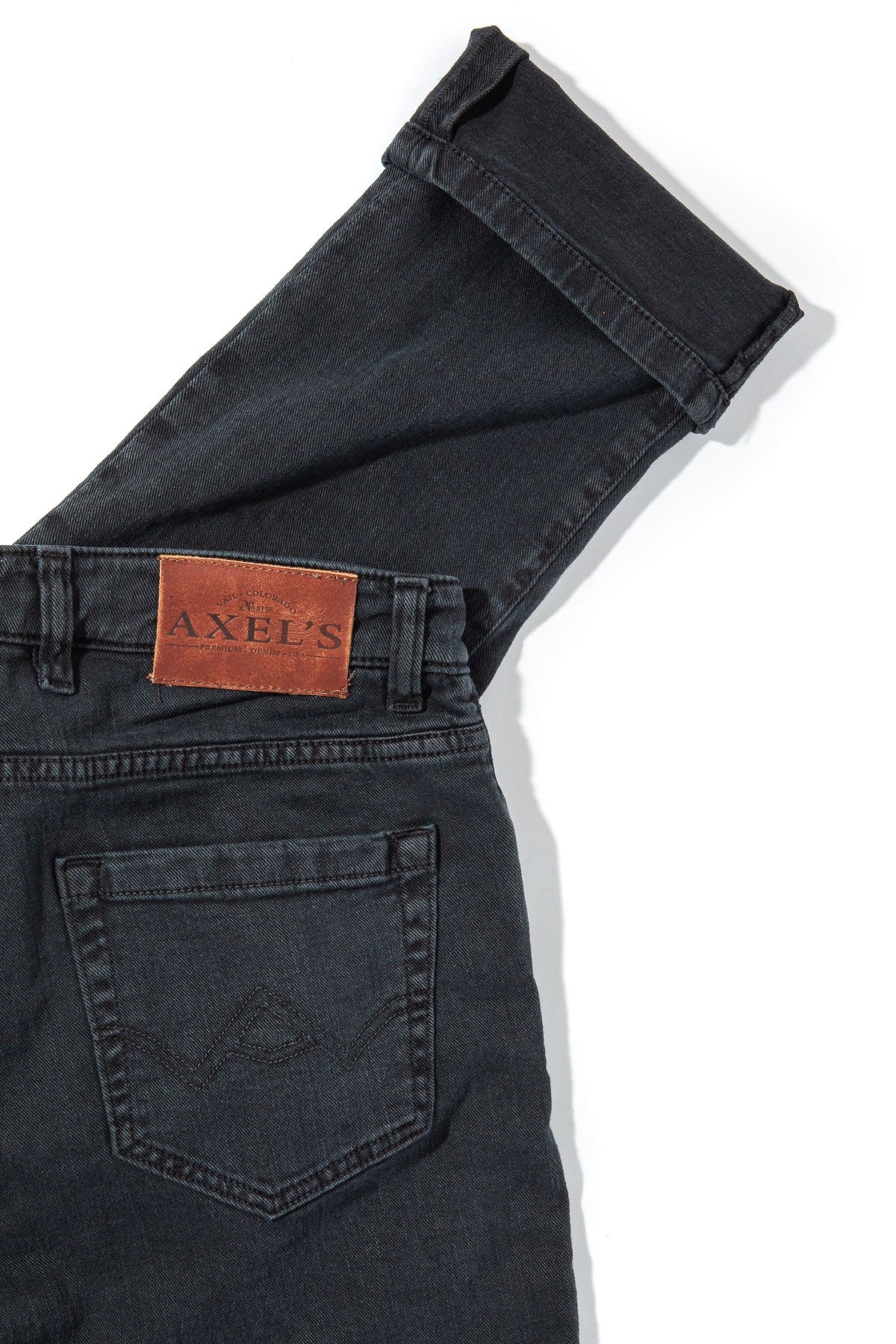 Axel's Premium Denim Taos Slim Cotton/Linen Denim in Anthracite Mens - Pants - 5 Pocket