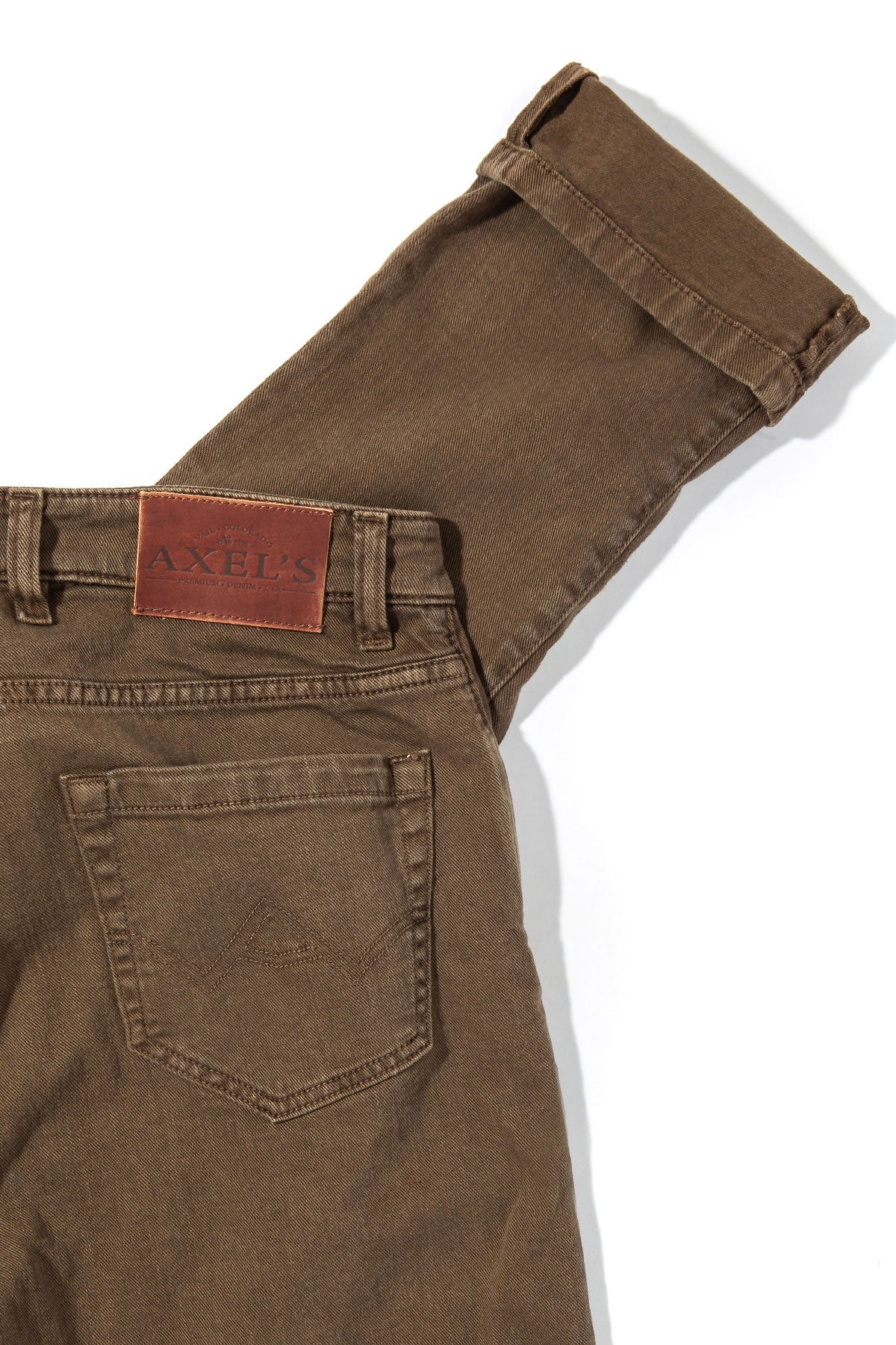 Axel's Premium Denim Taos Slim Cotton/Linen Denim in Liquirizia Mens - Pants - 5 Pocket