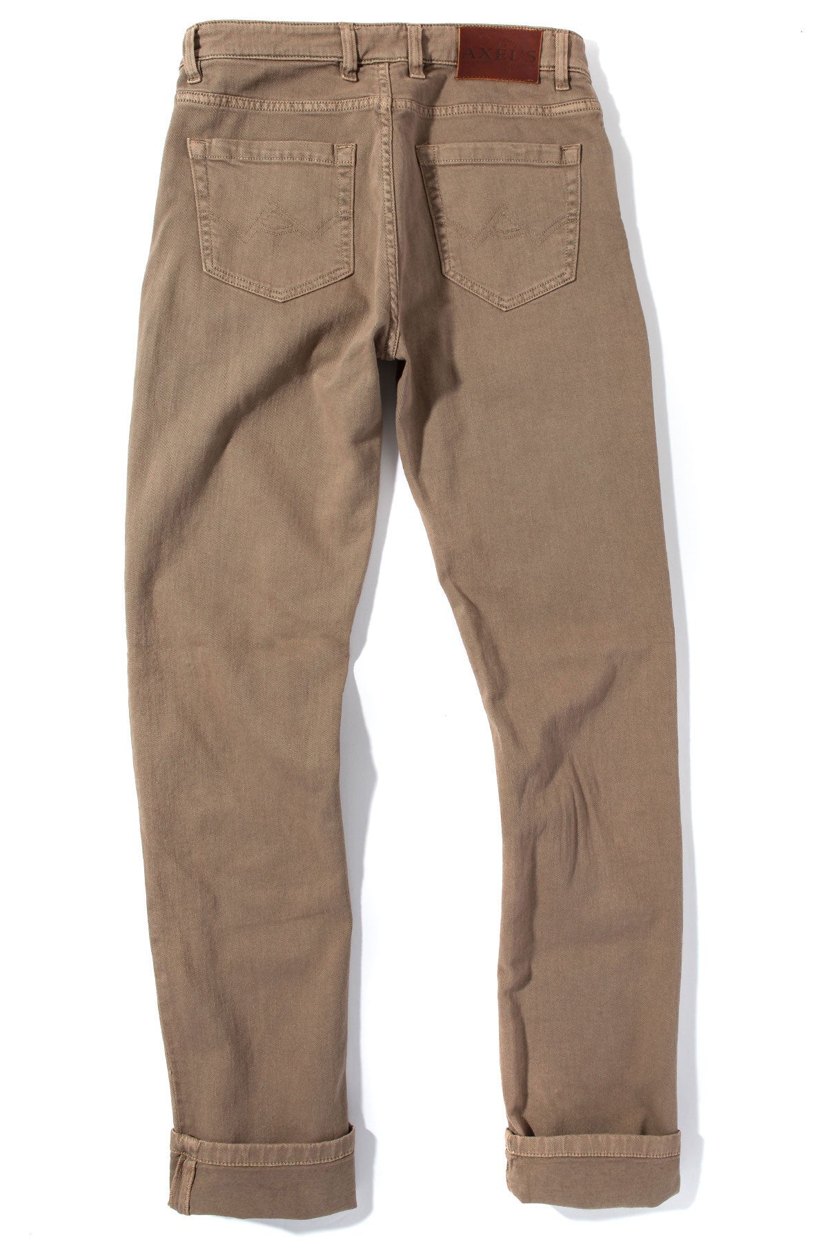 Axel's Premium Denim Taos Slim Cotton/Linen Denim in Tortora Mens - Pants - 5 Pocket