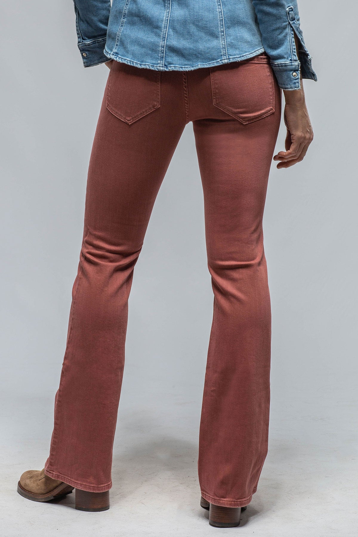 Axel's Premium Denim Tommy Flare Jeans In Terracotta Ladies - Pants - Jeans