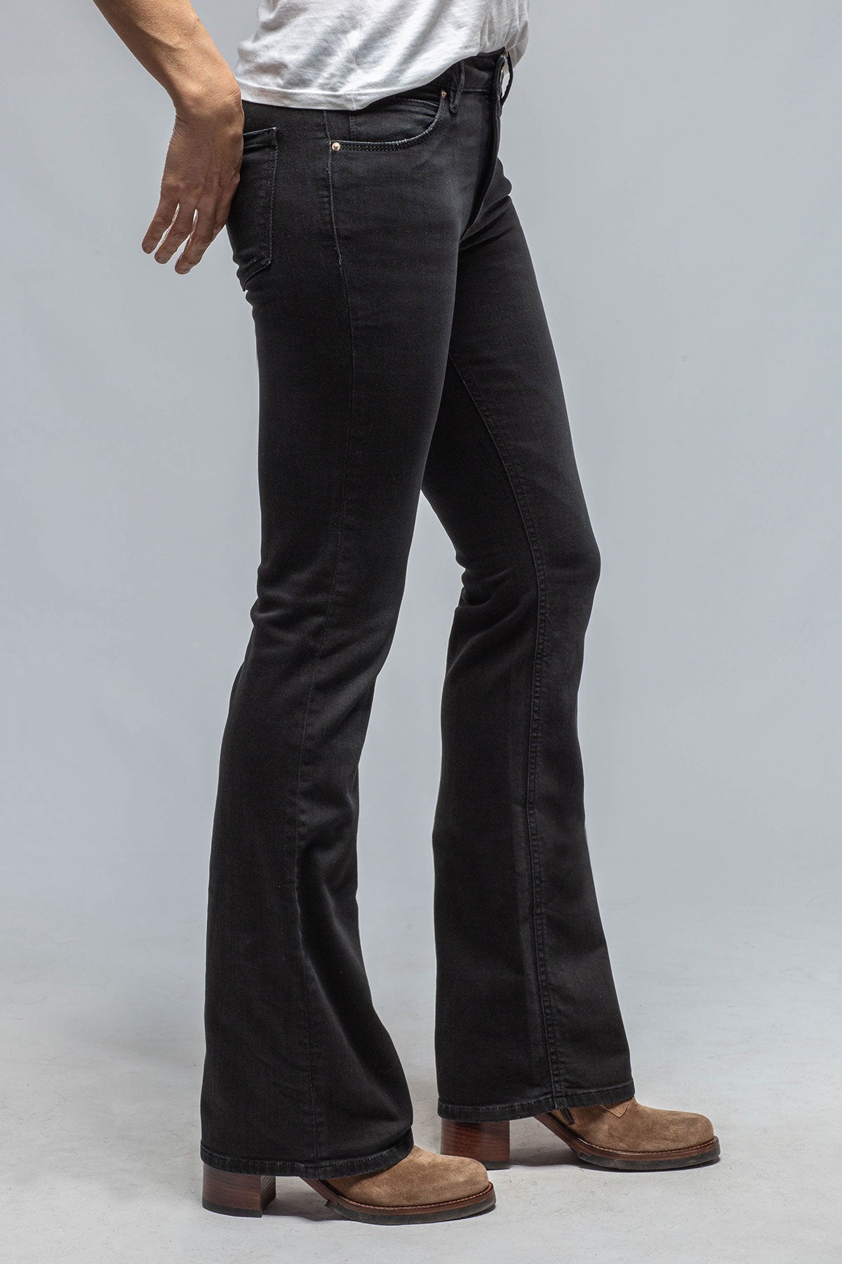 Axel's Premium Denim Tommy Flare Jeans In Washed Black Ladies - Pants - Jeans