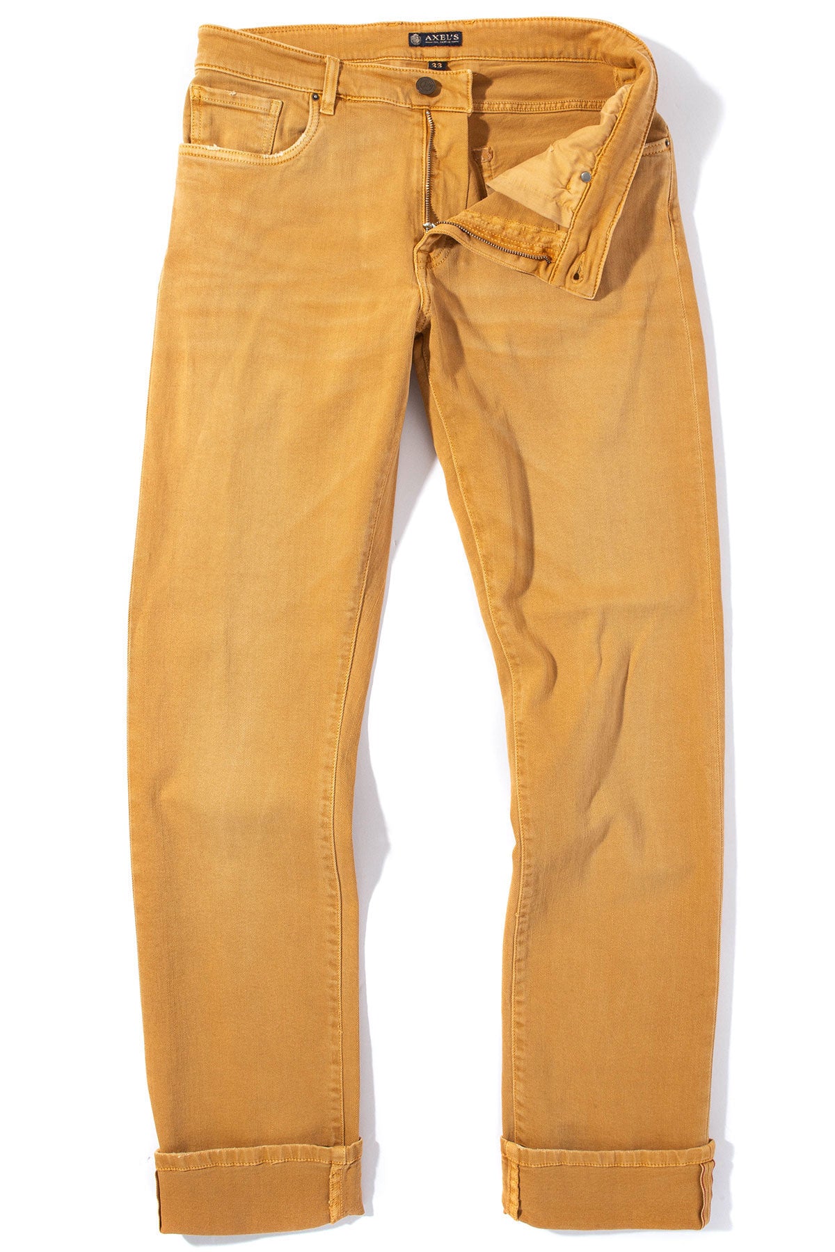 Tucson Selvedge Denim In Ocra | Mens - Pants - 5 Pocket | Axel's Premium Denim