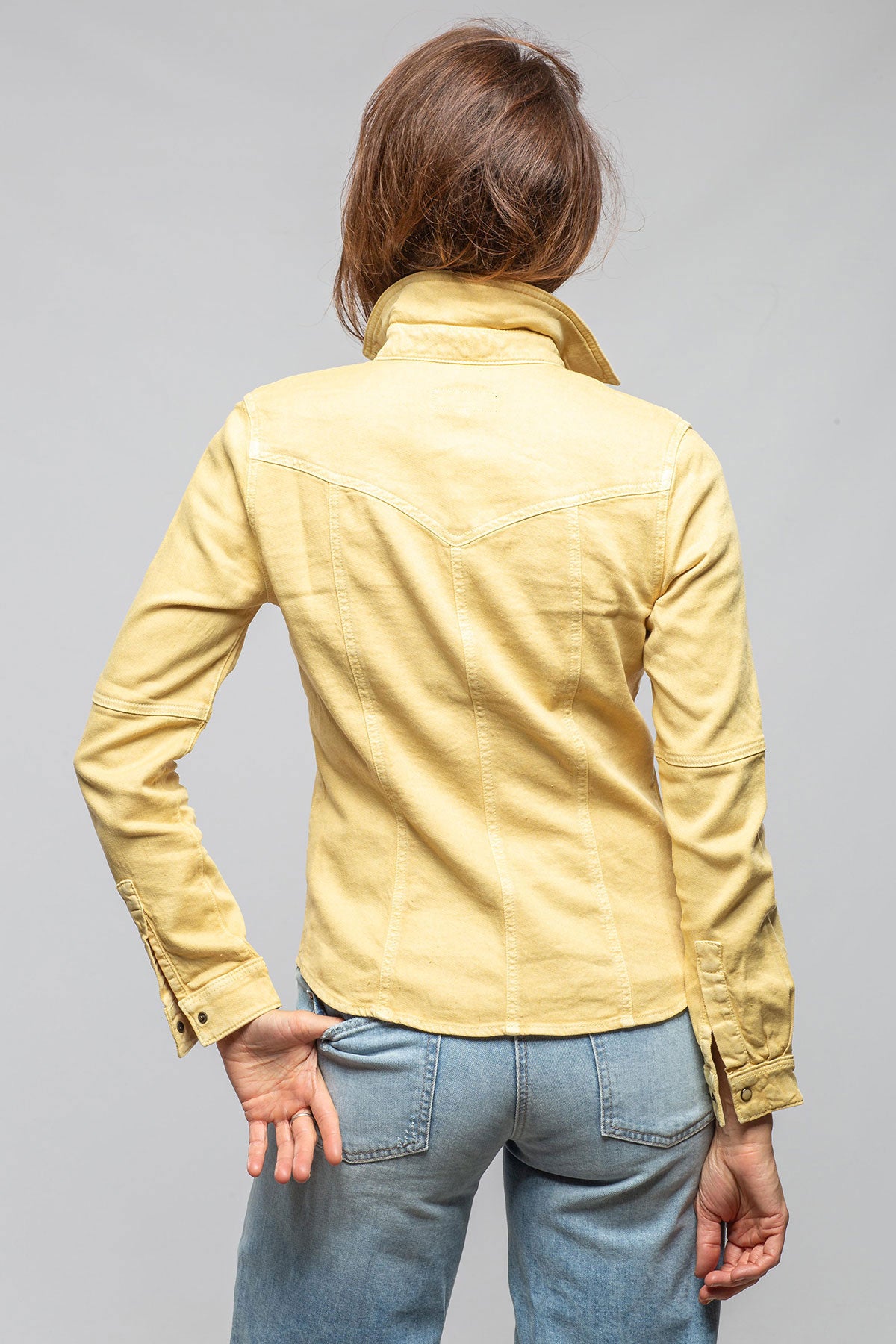 Axel's Premium Denim | Yarmony Linen-Cotton Snap Shirt In Limone | Ladies - Snap Shirts