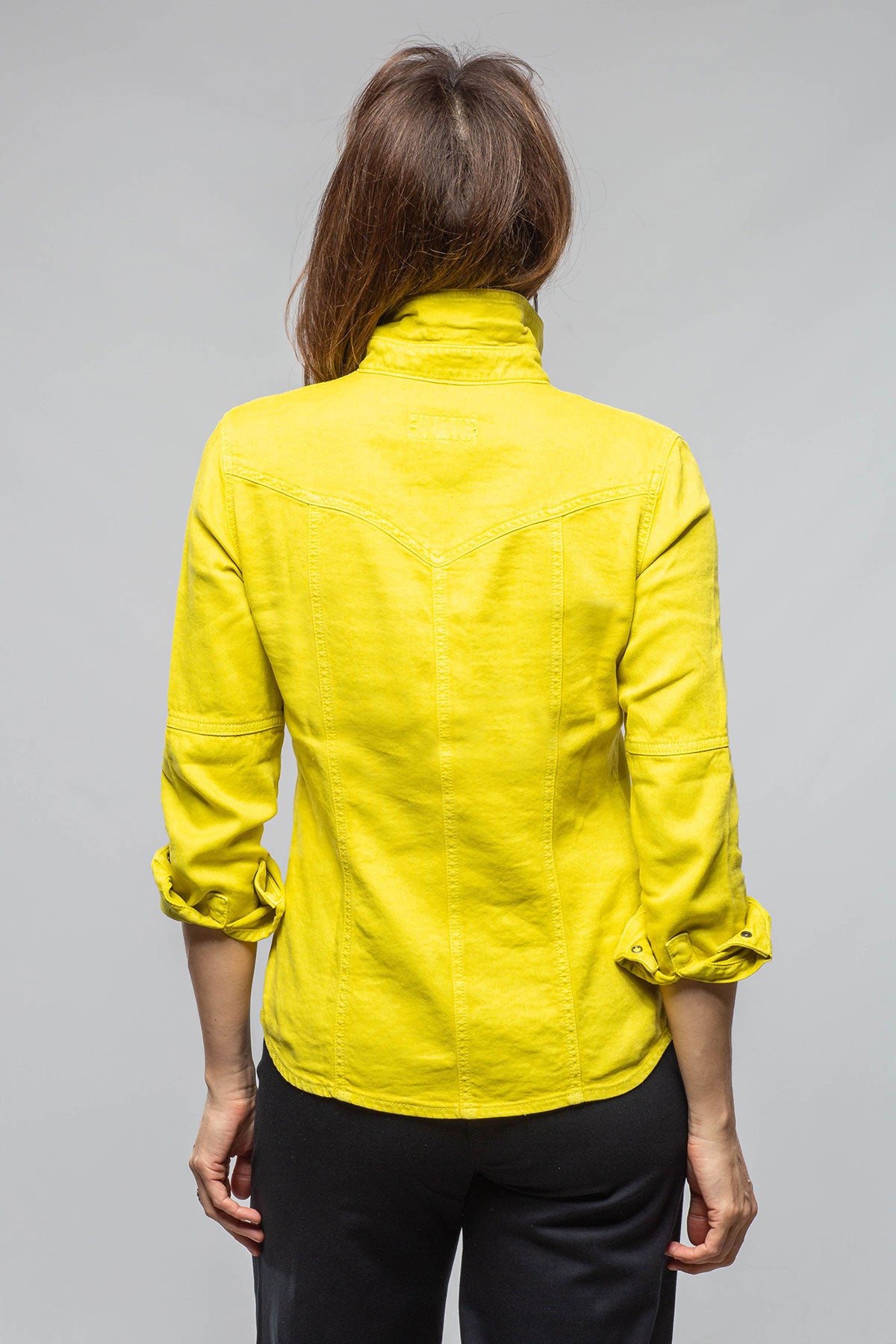 Axel's Premium Denim | Yarmony Linen-Cotton Snap Shirt In Limone | Ladies - Snap Shirts