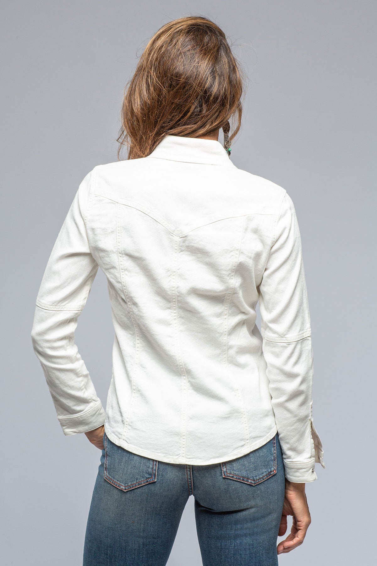 Yarmony Linen-Cotton Snap Shirt In Off White | Ladies - Snap Shirts | Axel's Premium Denim