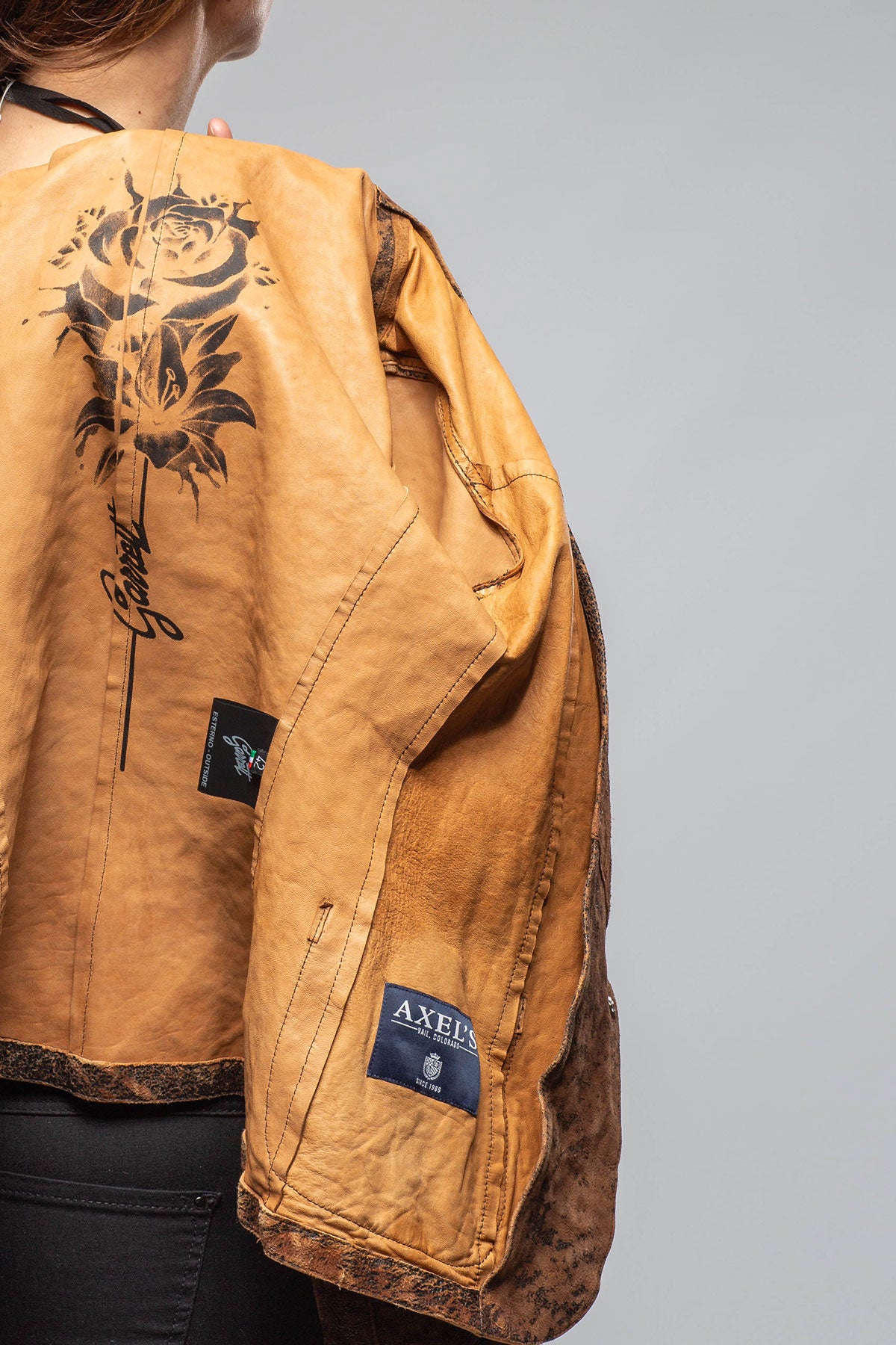 Axel's Renegade by Garrett | Greta Distressed Leather Blazer In Tobacco | Ladies - Outerwear - Leather