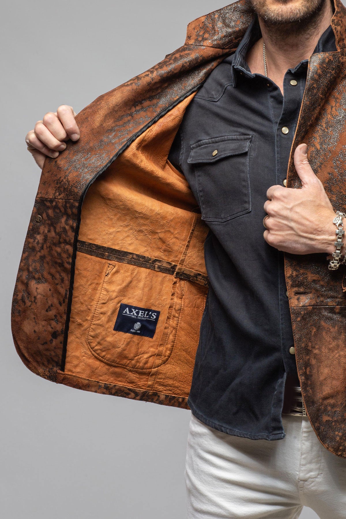 Axel's Renegade by Garrett Lennon Distressed Leather Blazer Mens - Outerwear - Leather