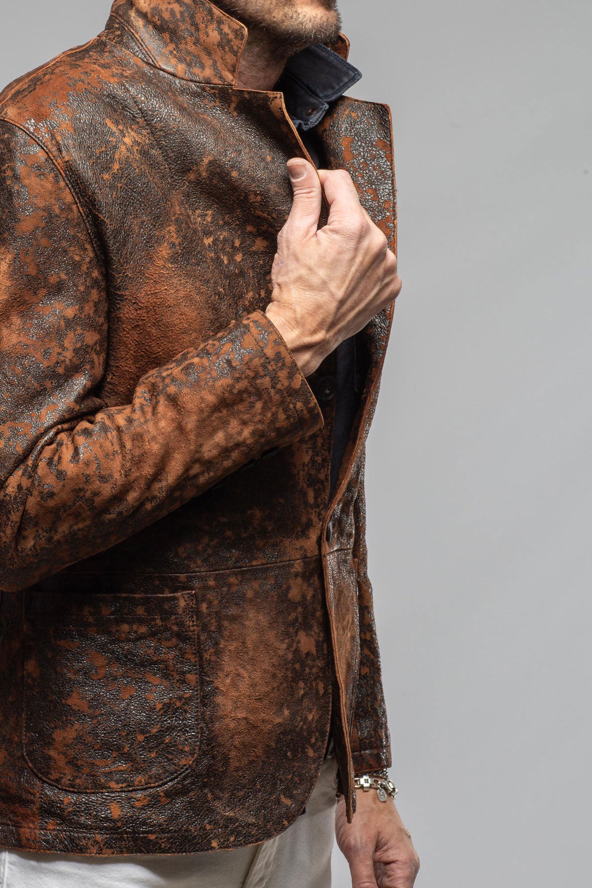 Axel's Renegade by Garrett Lennon Distressed Leather Blazer Mens - Outerwear - Leather