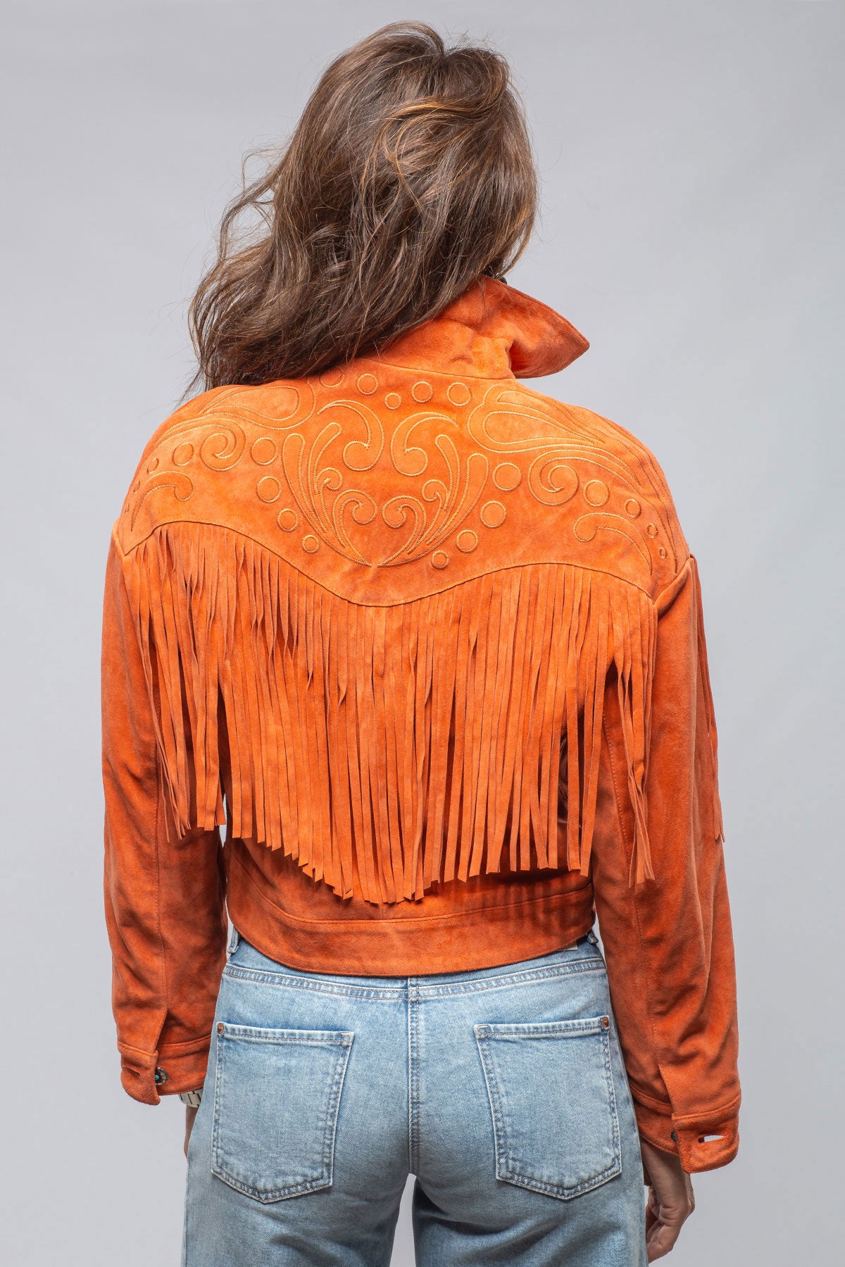 Ruby Embroidered Fringe Jacket In Poppy | Ladies - Outerwear - Leather | Axel's Stil