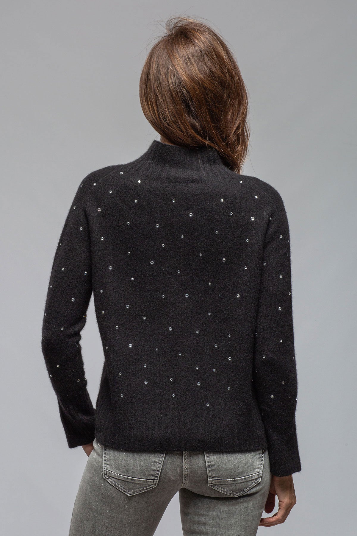 Axels Apres Ski Cashmere Sparkle Sweater In Nero Ladies - Sweaters