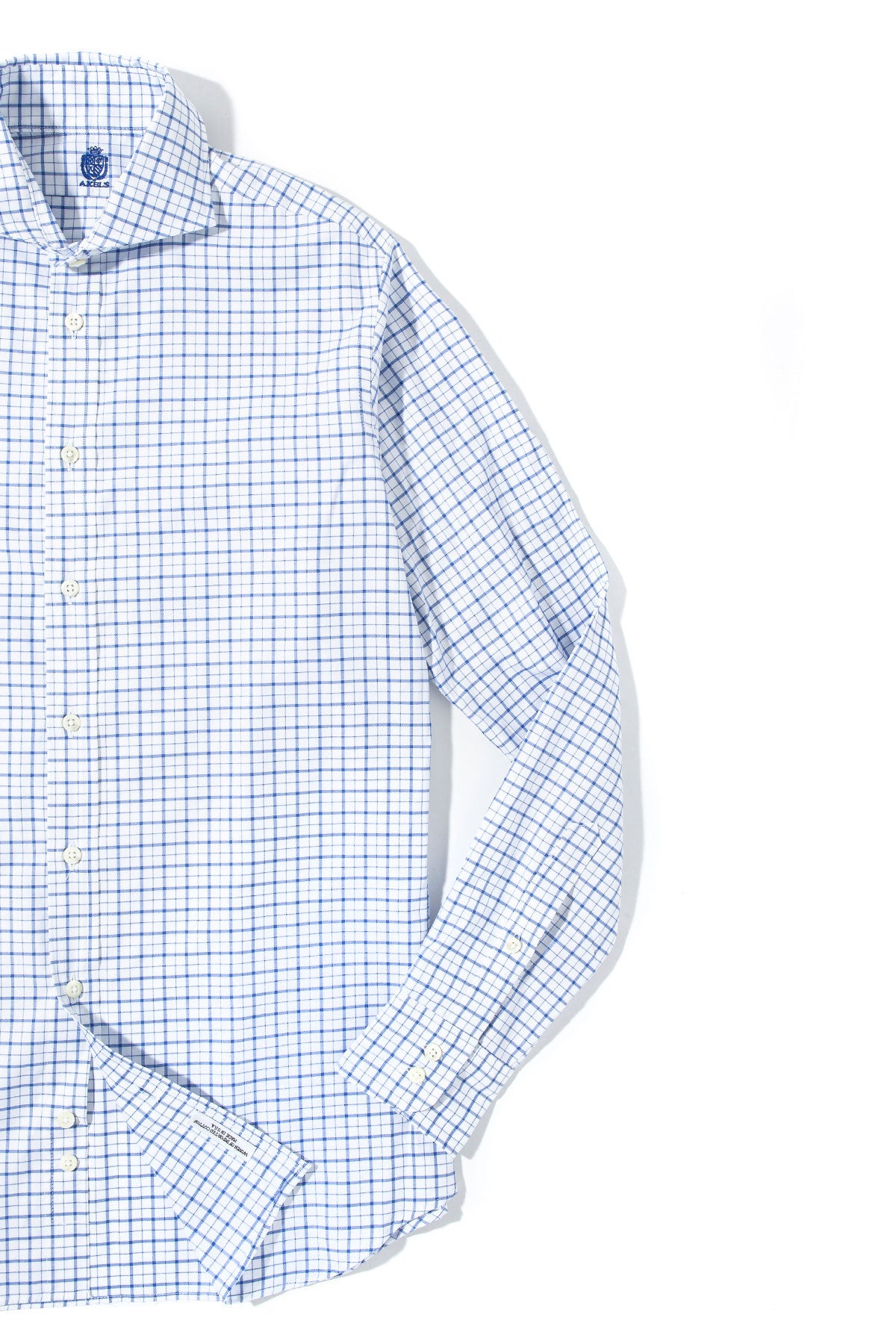 Axels-Is Panamera Cotton Check Shirt In Blue Mens - Shirts - Dress