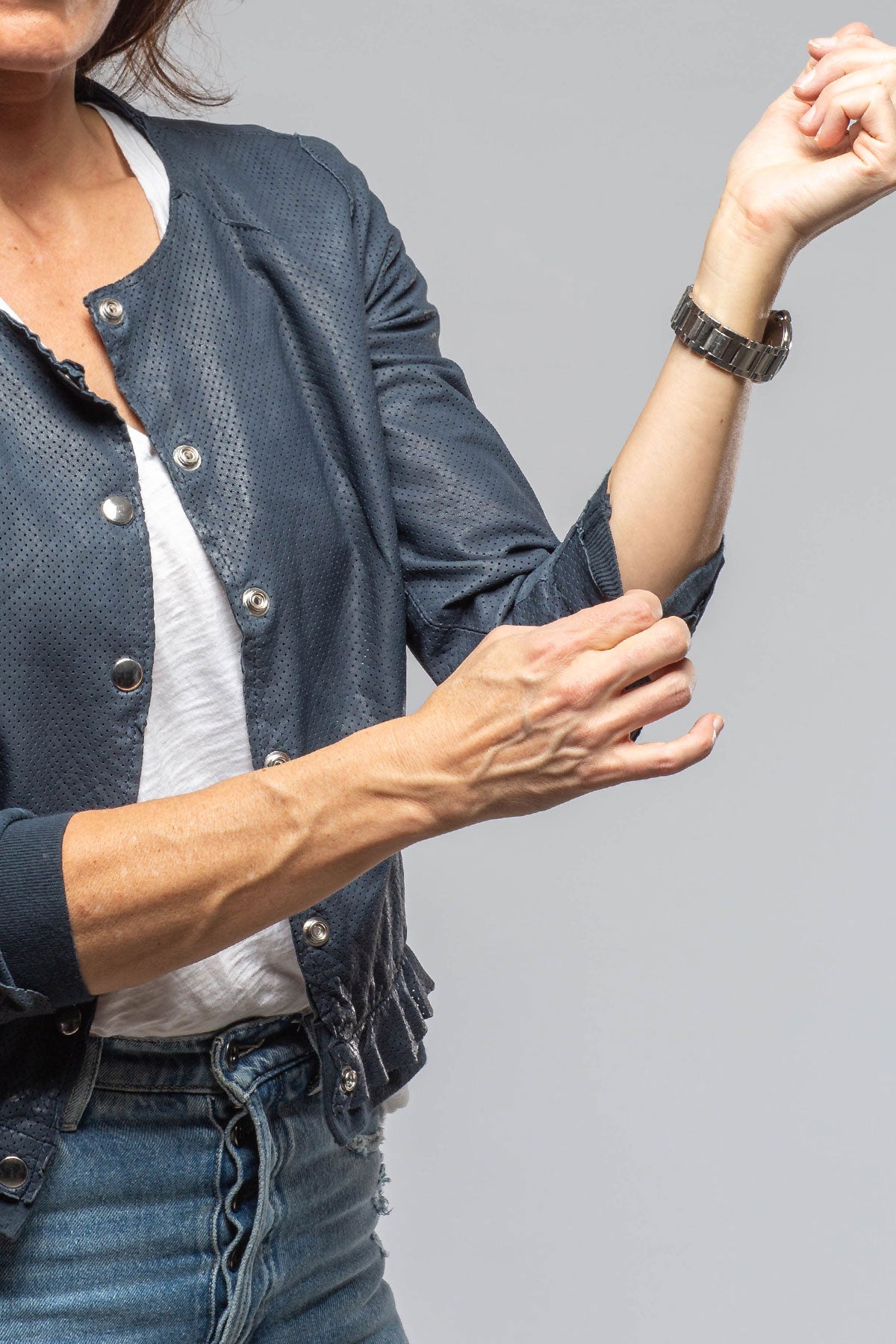 Axels Kylie Perforated Leather Jacket Ladies - Outerwear - Leather