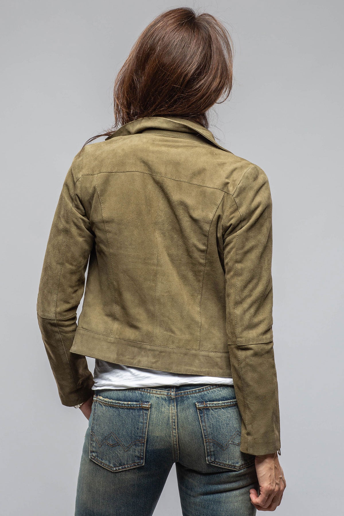 Axels Miley Suede Velour Moto Jacket Ladies - Outerwear - Leather