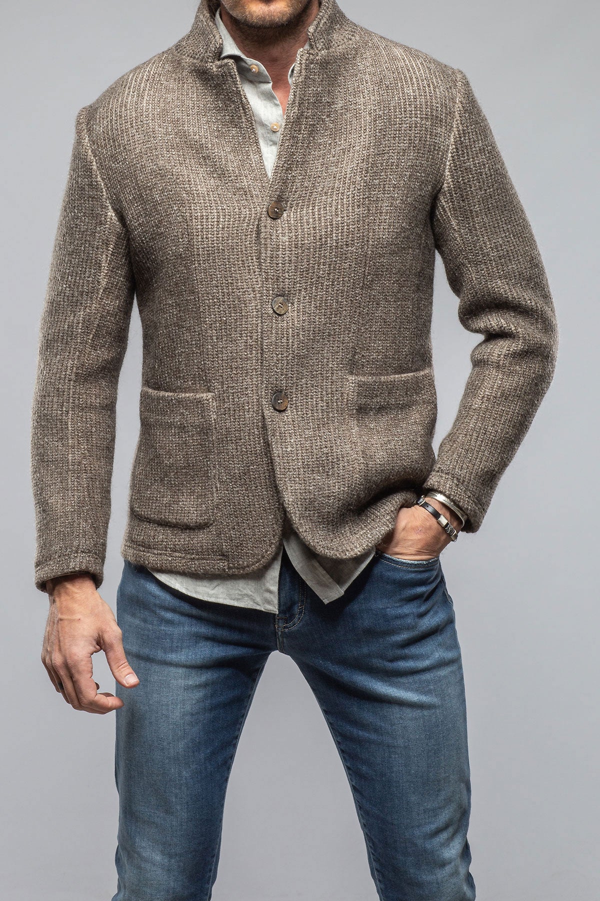 Cardigan Shirt Jacket In Grey | Warehouse - Mens - Outerwear - Cloth | Gimo's