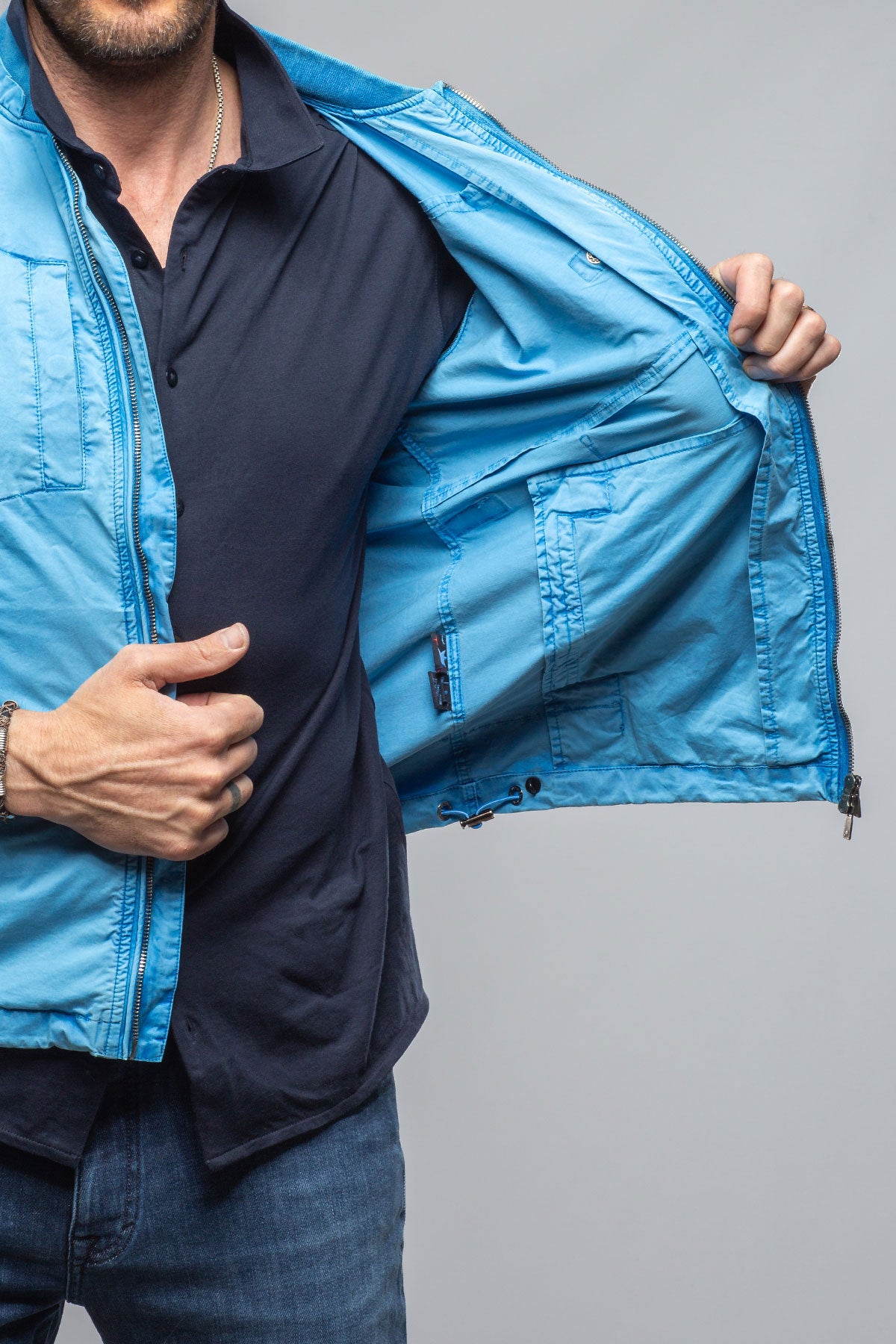 Nauru Cargo Jacket In Cendre Blue | Mens - Outerwear - Lightweight | Keeling