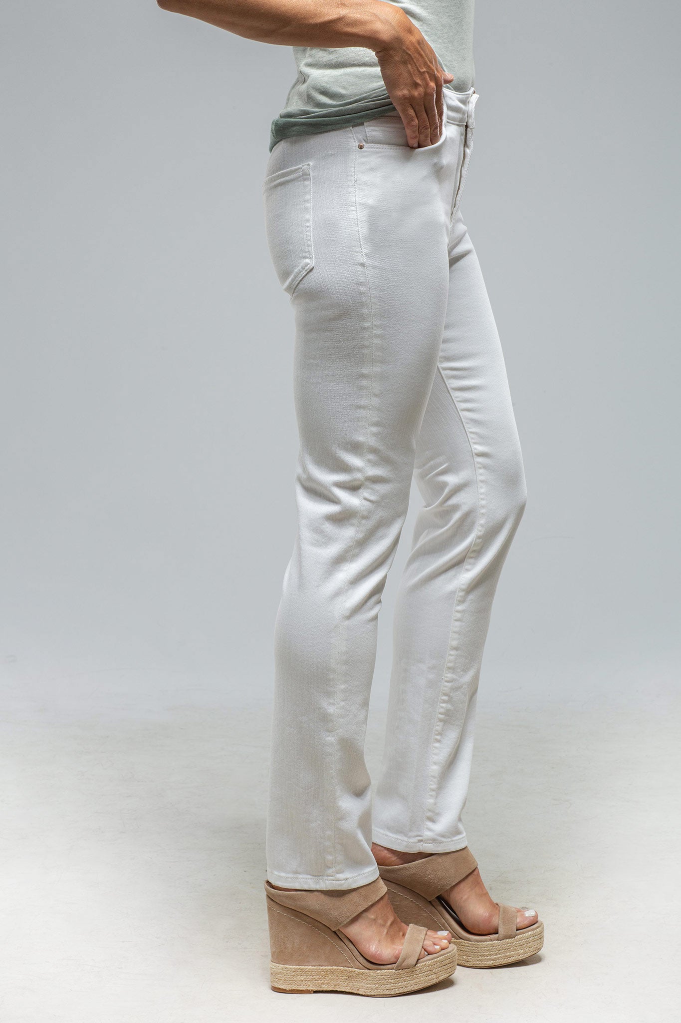 Jonesy Straight Cropped Jean In White | Ladies - Pants - Jeans | Axel's Premium Denim