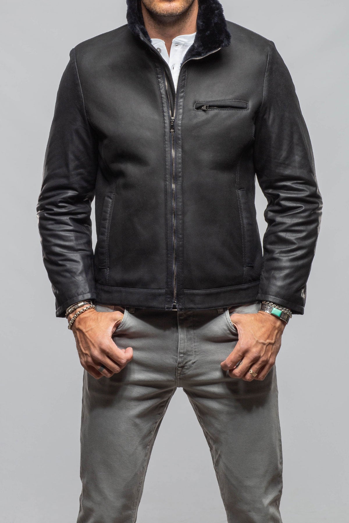 Ryland Shearling | Samples - Mens - Outerwear - Leather | Axel's Florence Collection